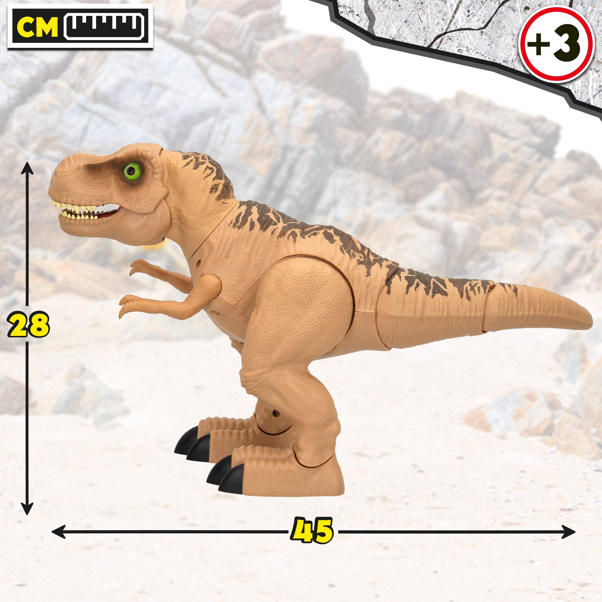 Dinossauro T-Rex interativo com movimentos e sons realistas - Dinos Unleashed