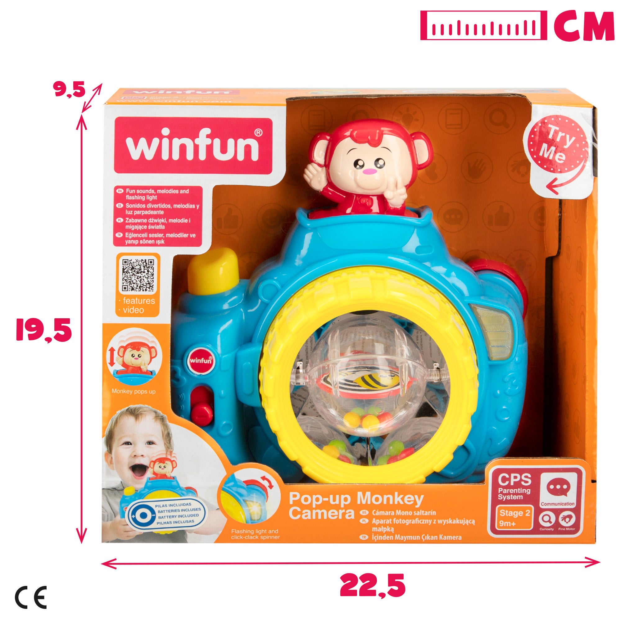 Câmara de brinquedo Winfun com luz e som.