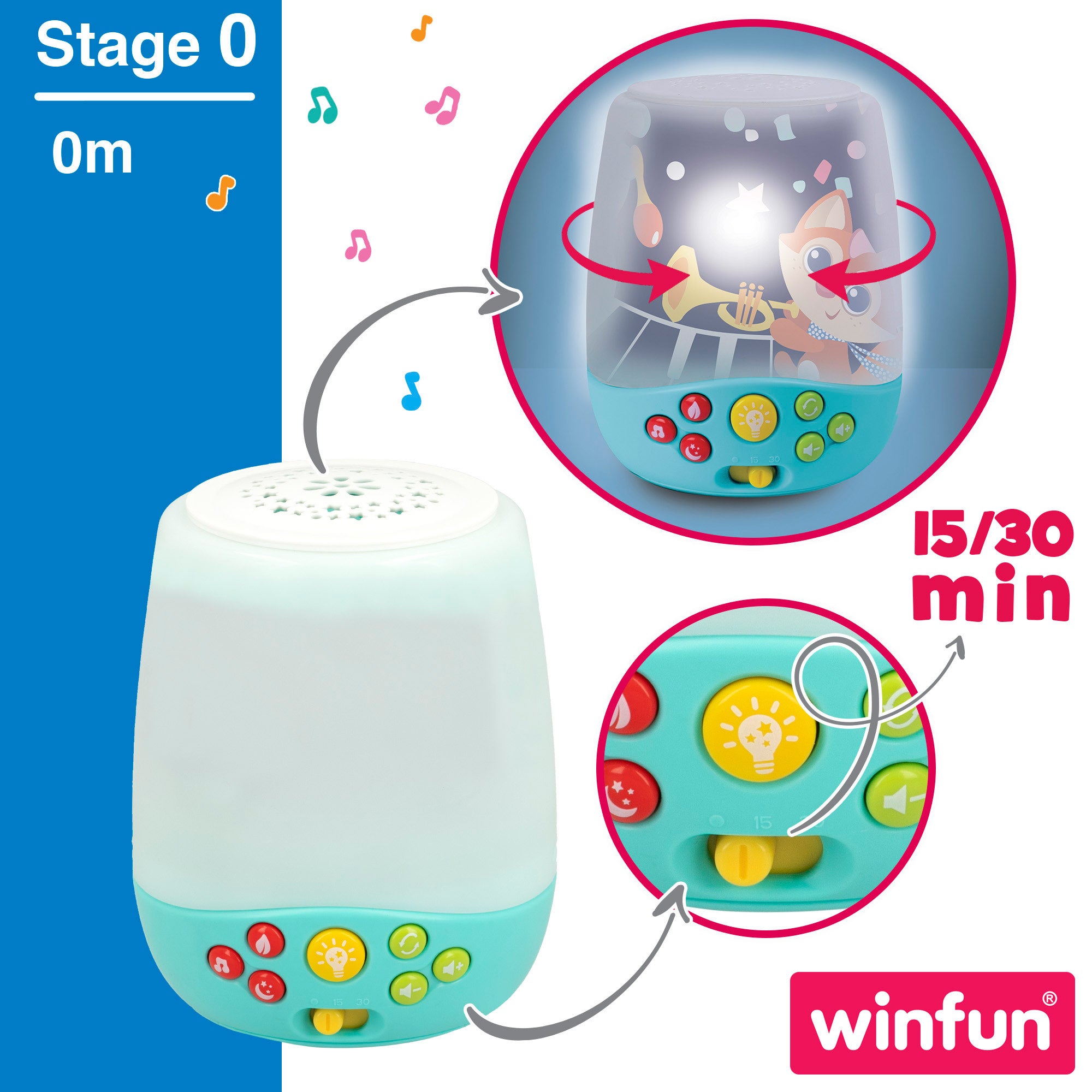Projetor para Bebé 3 em 1 Winfun