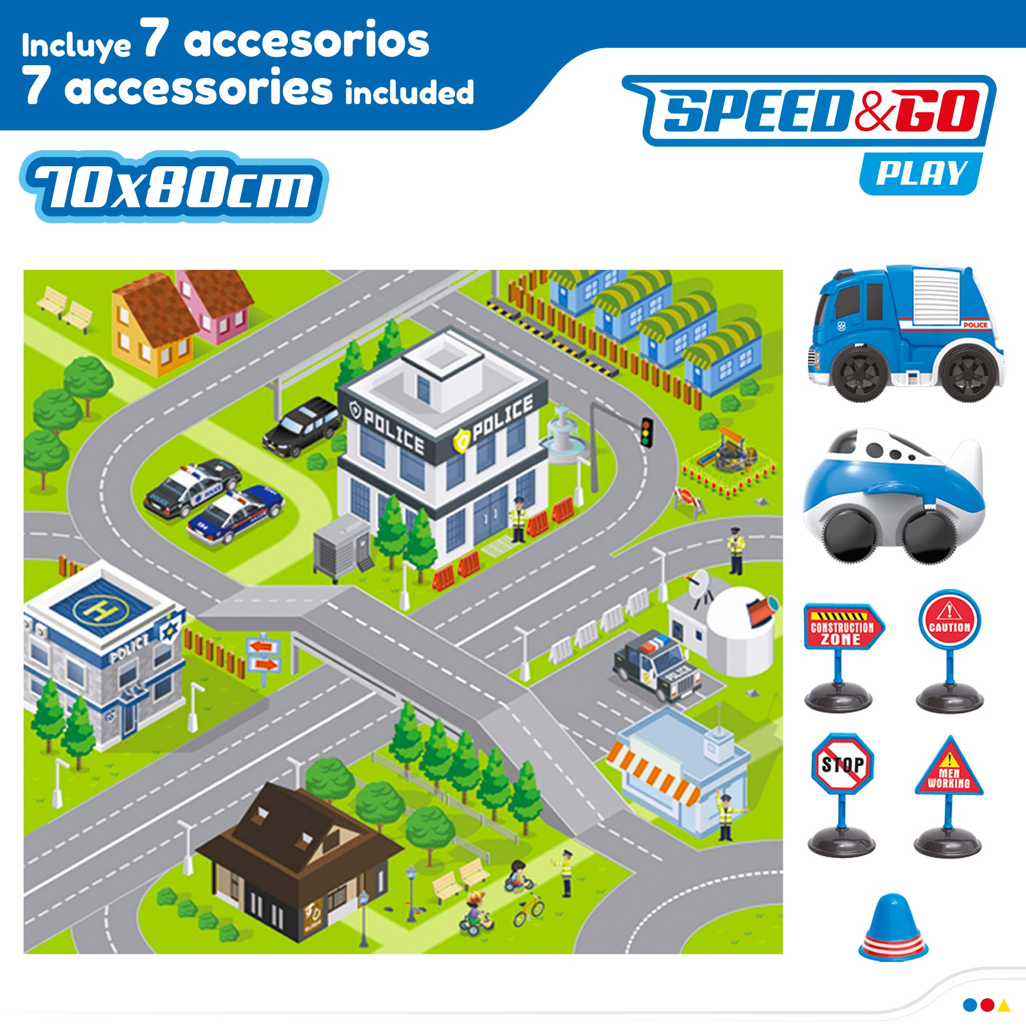 Tapete de atividades Speed ​​​​&amp; Go com fricção para carrinhos