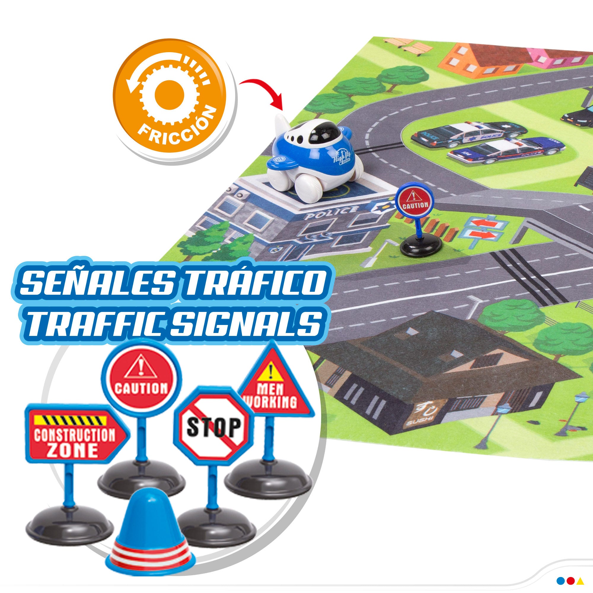 Tapete de atividades Speed ​​​​&amp; Go com fricção para carrinhos
