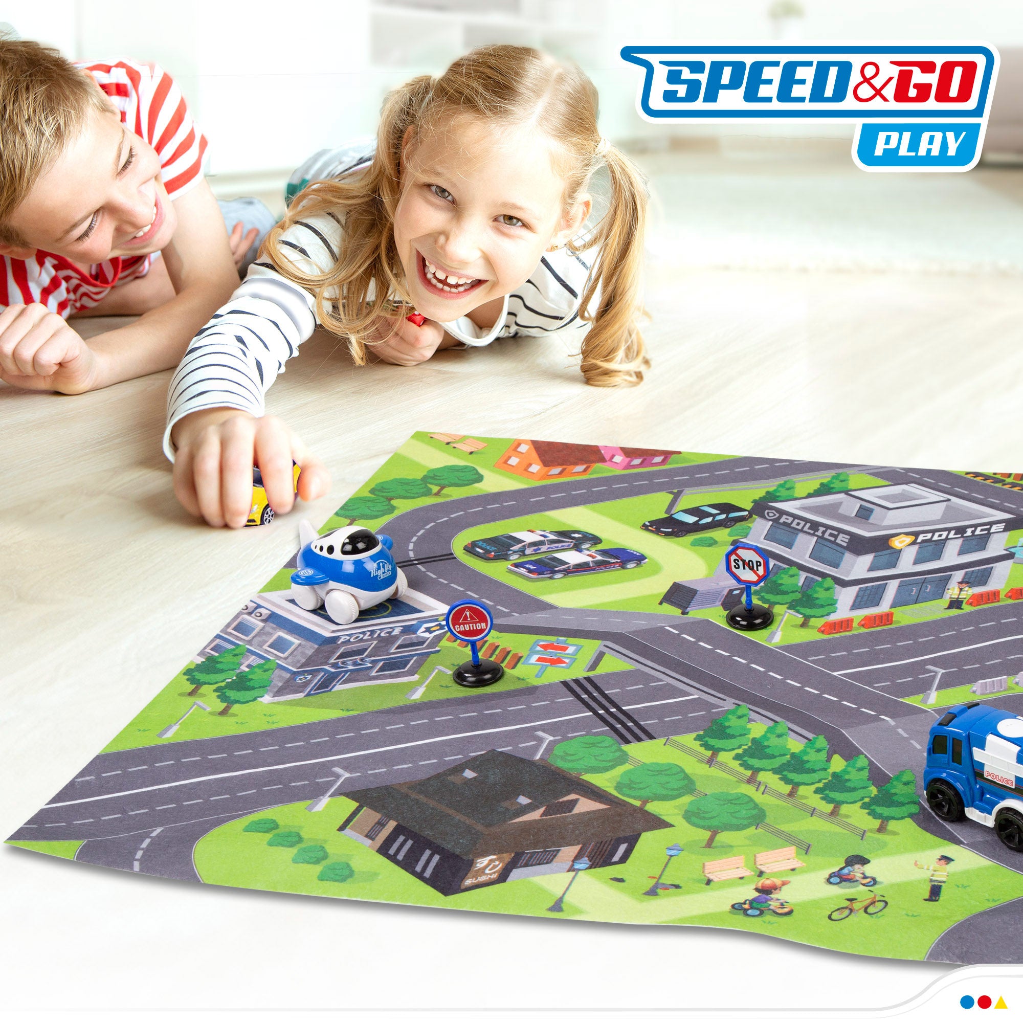 Tapete de atividades Speed ​​​​&amp; Go com fricção para carrinhos
