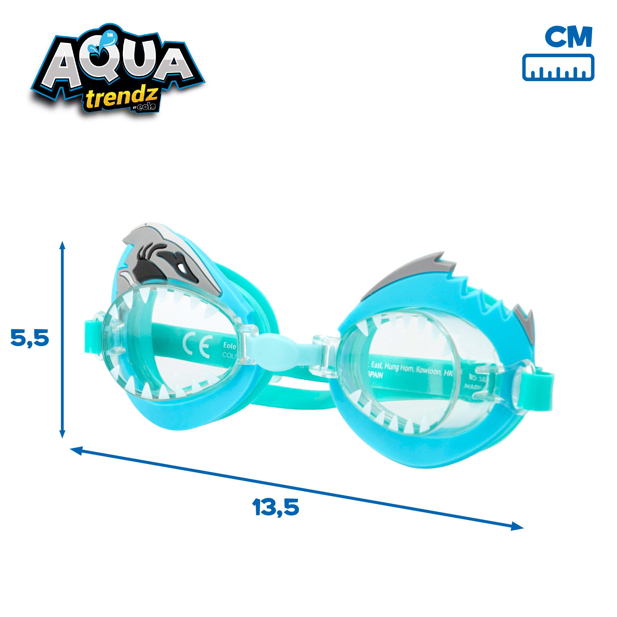 Óculos de mergulho em forma de tubarão da Aqua Trendz e lançador de água
