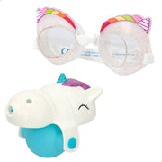 Óculos de mergulho em forma de unicórnio da Aqua Trendz e lançador de água