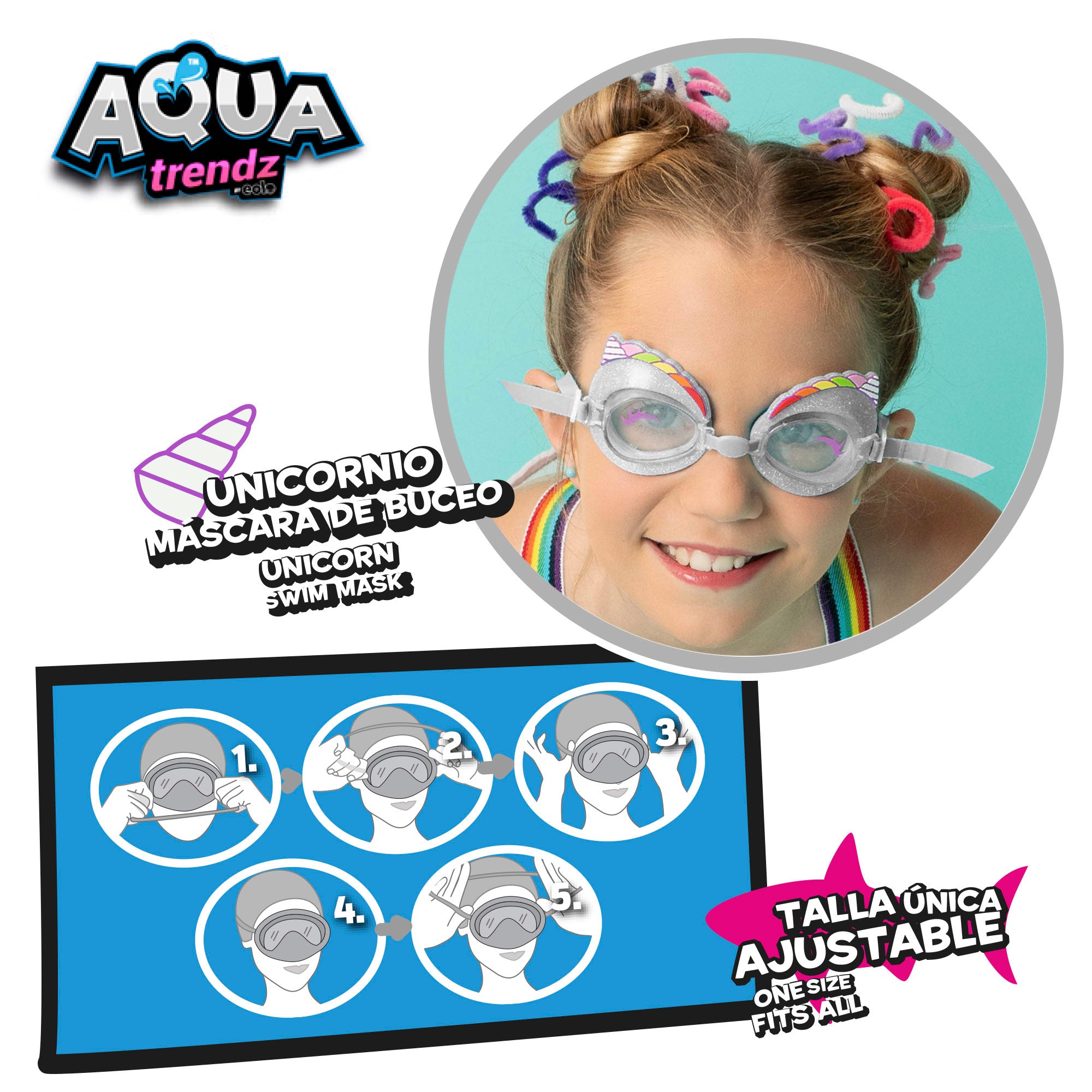 Óculos de mergulho em forma de unicórnio da Aqua Trendz e lançador de água