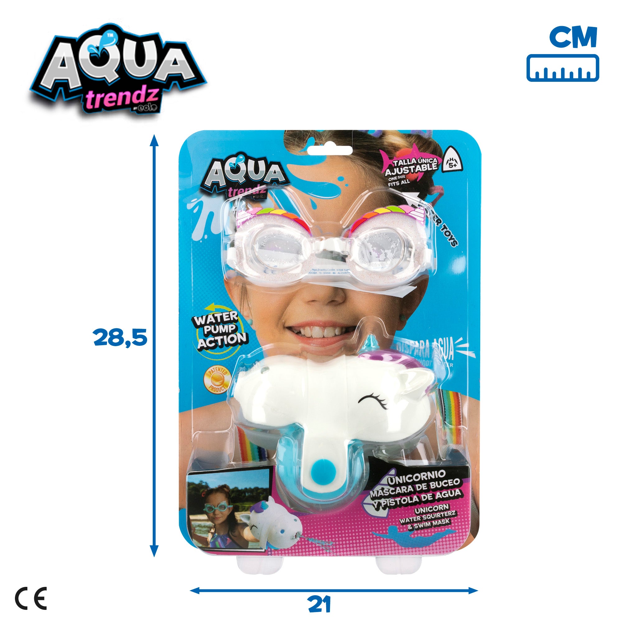 Óculos de mergulho em forma de unicórnio da Aqua Trendz e lançador de água