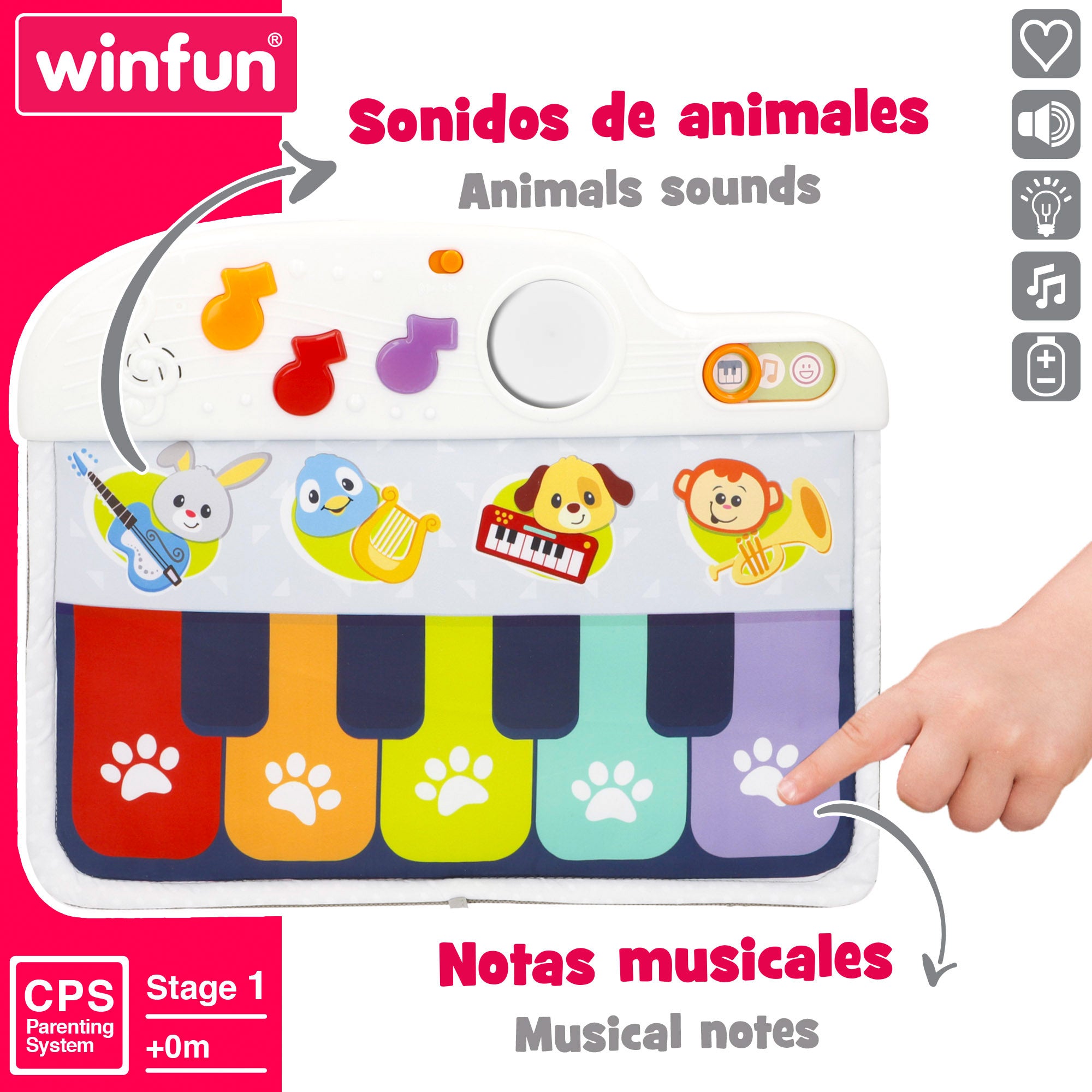 Winfun Piano para bebés c/luz e som