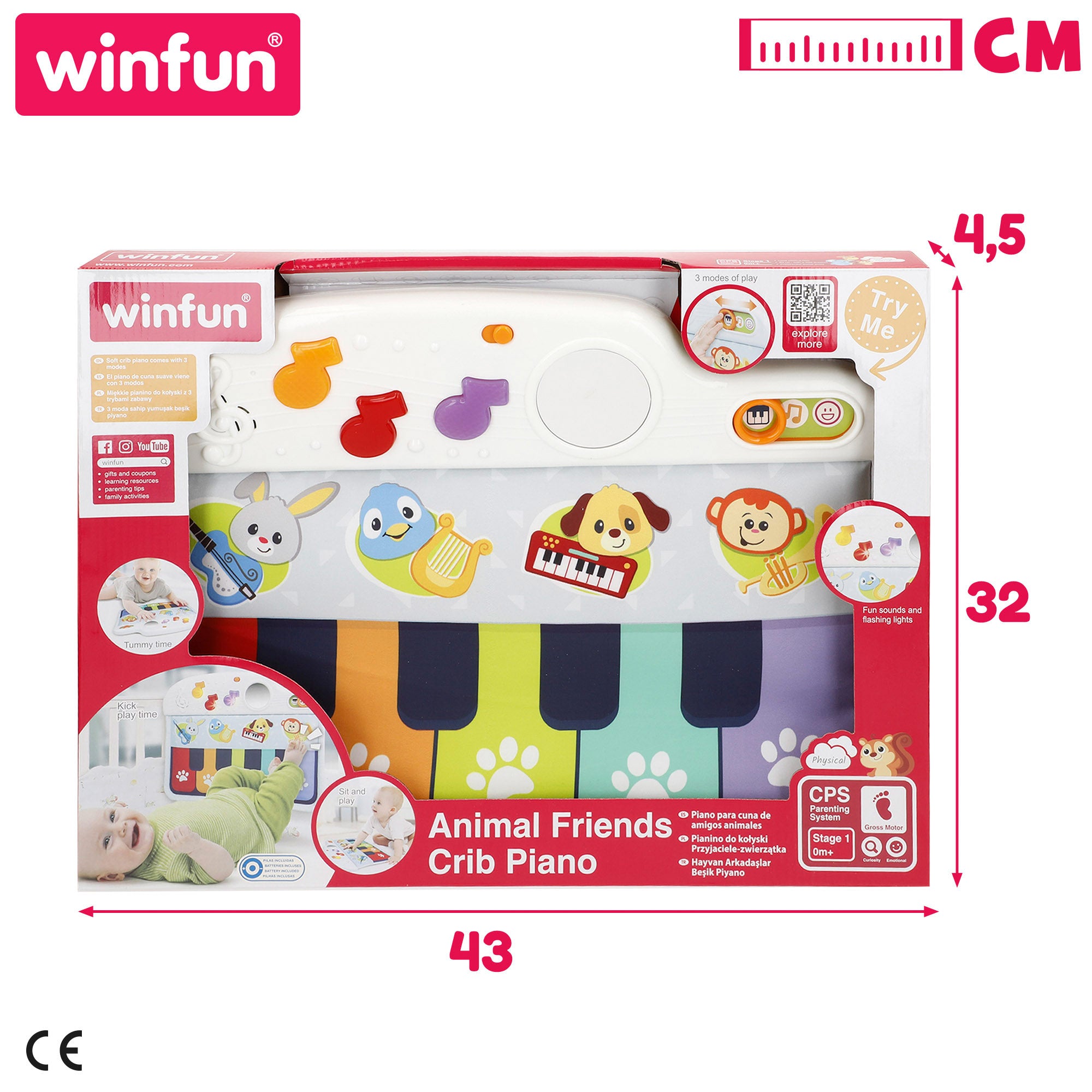 Winfun Piano para bebés c/luz e som