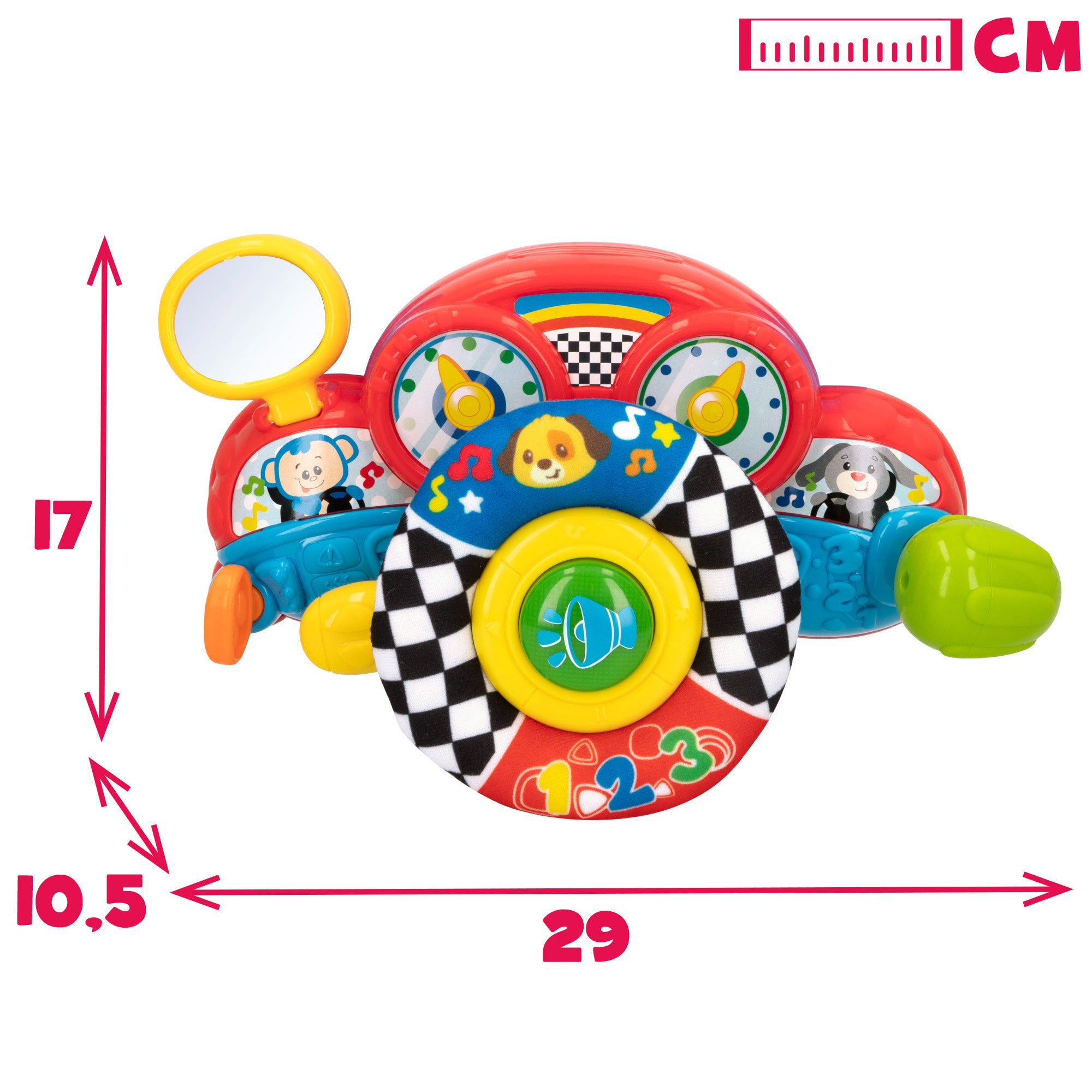 Volante de carrinho de bebé 2 em 1 Winfun com luz e som