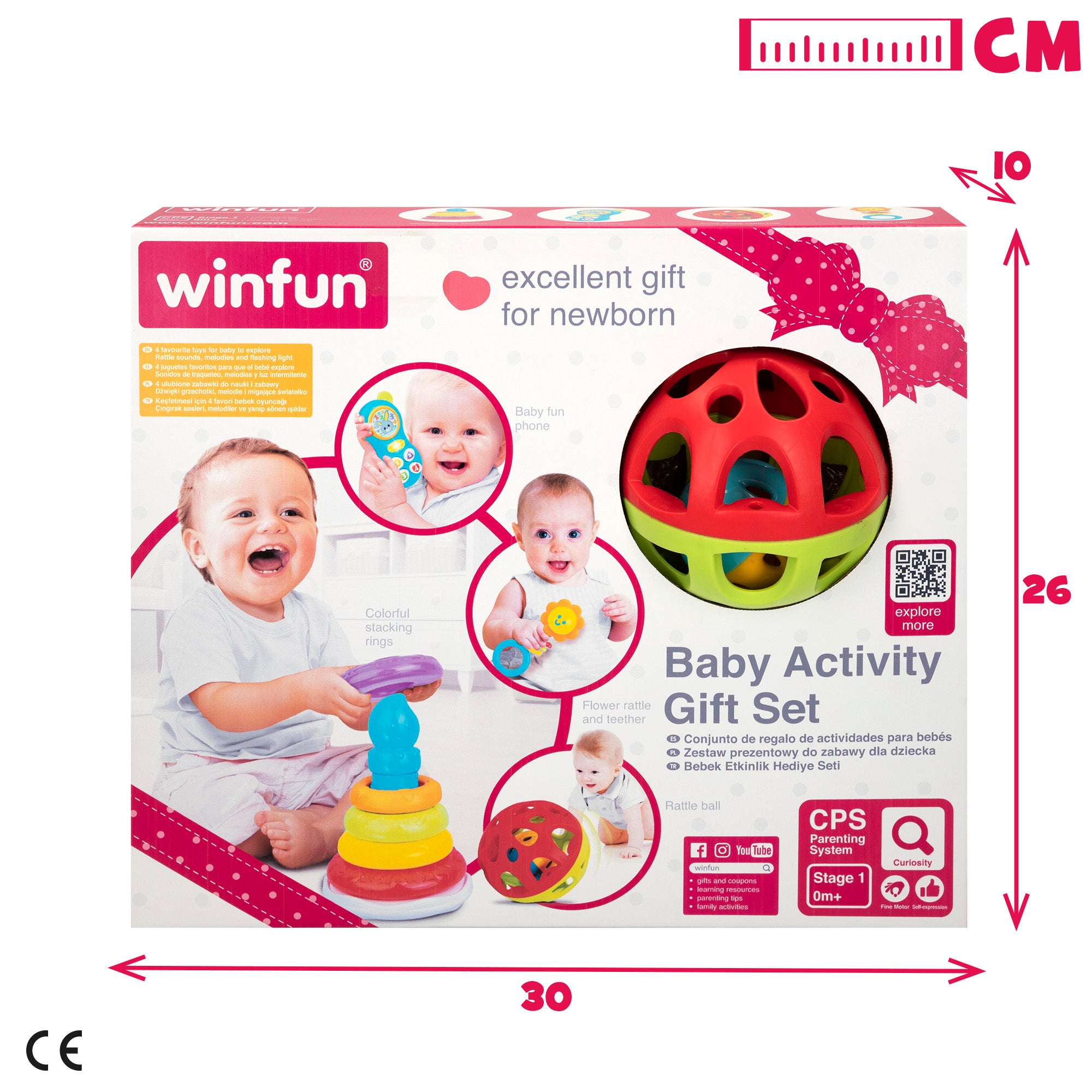 Conjunto Winfun com 4 brinquedos para bebé