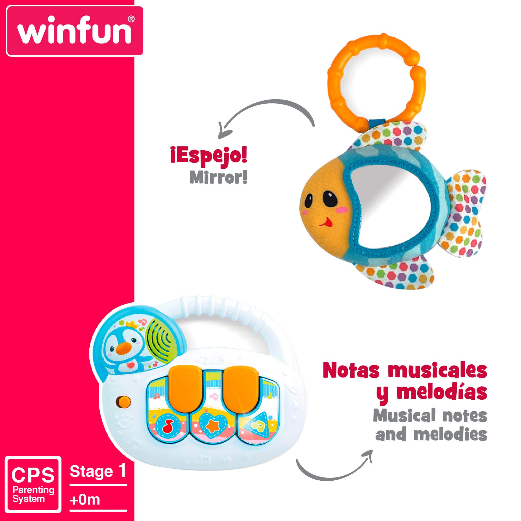 Conjunto de acessórios para bebé Winfun com luz e som.