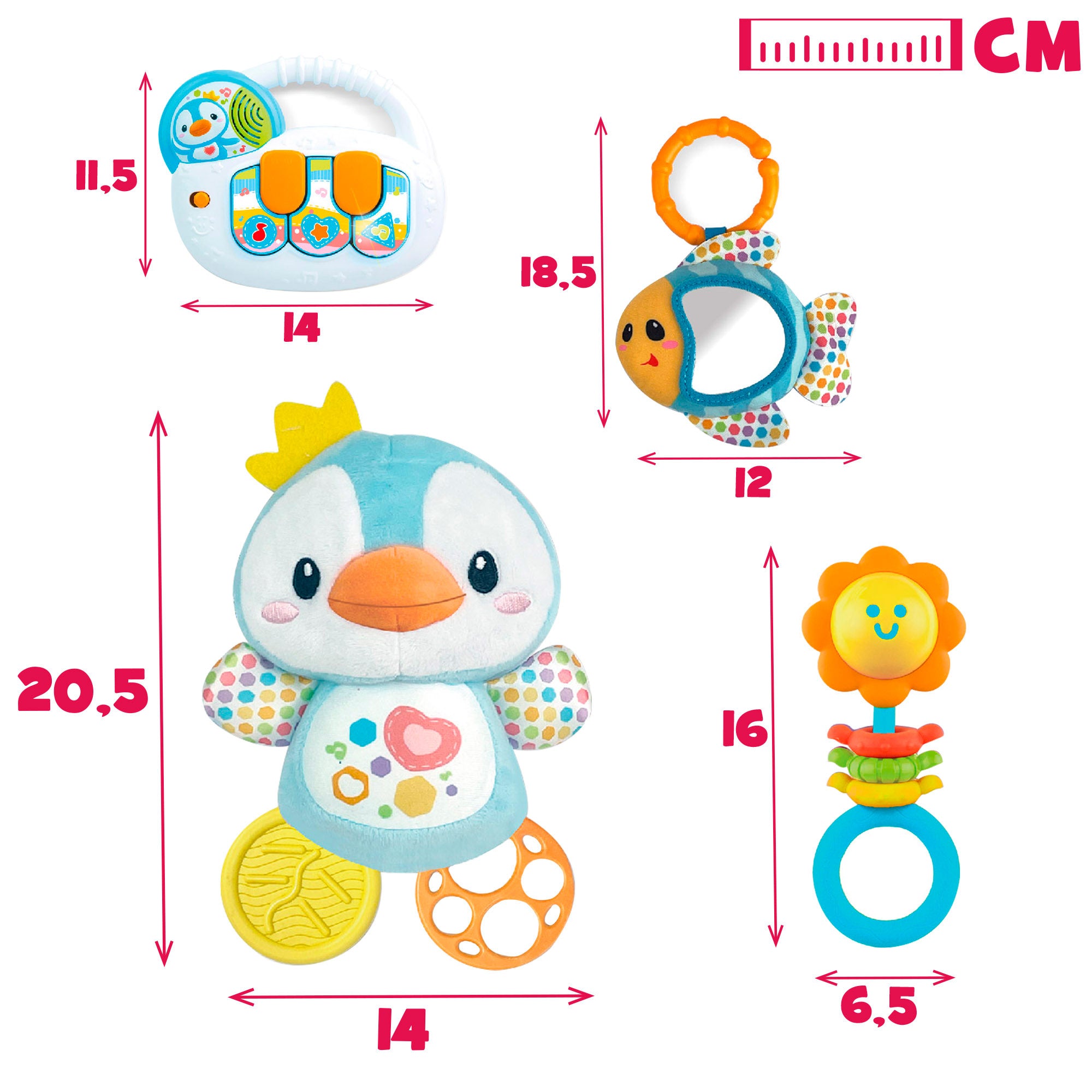 Conjunto de acessórios para bebé Winfun com luz e som.