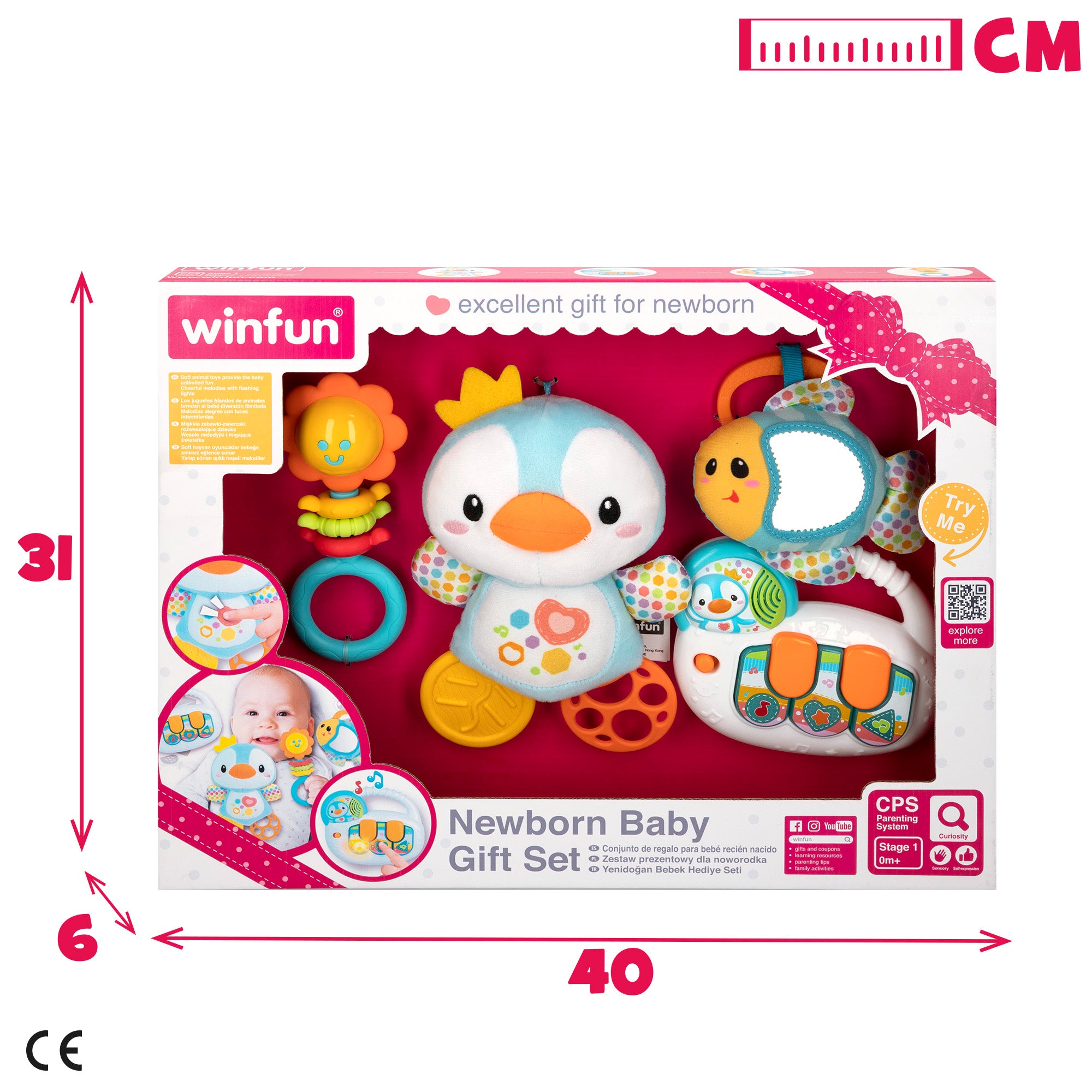 Conjunto de acessórios para bebé Winfun com luz e som.