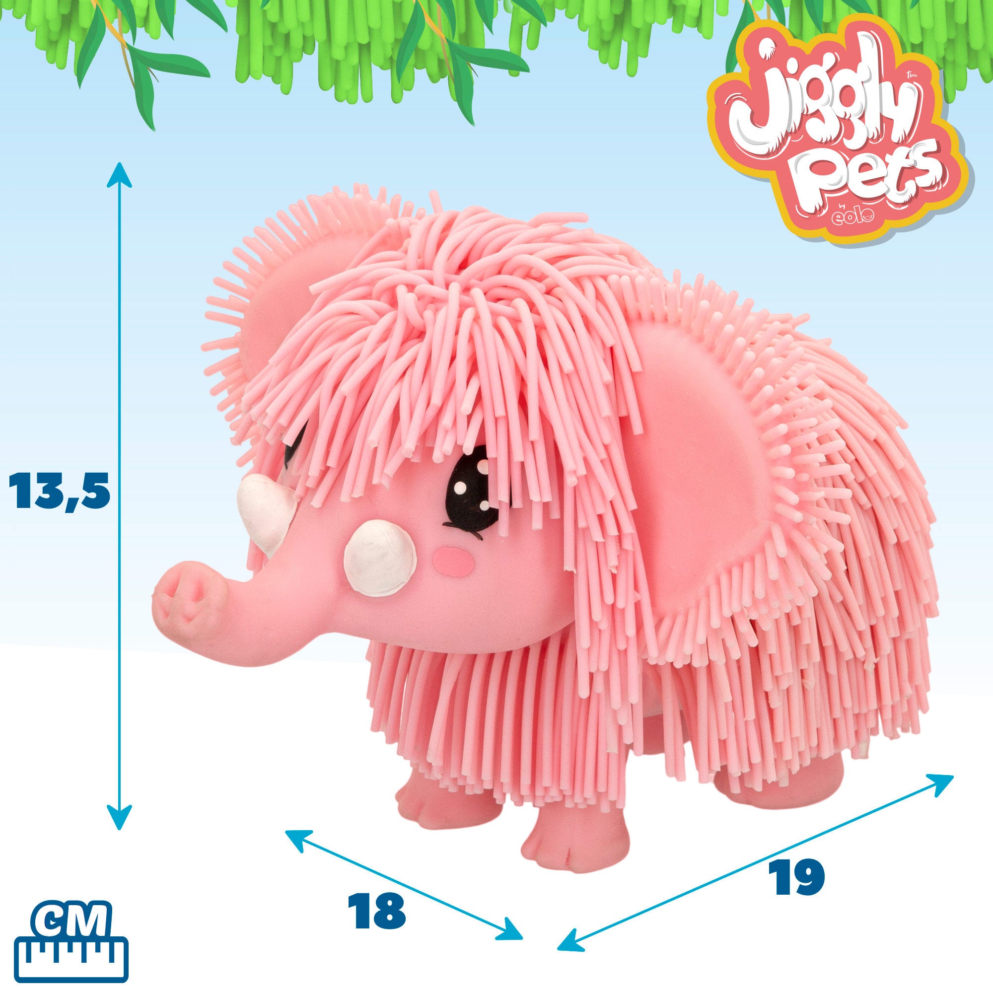 Andador elefante Jiggly Pets com música e som, cor-de-rosa