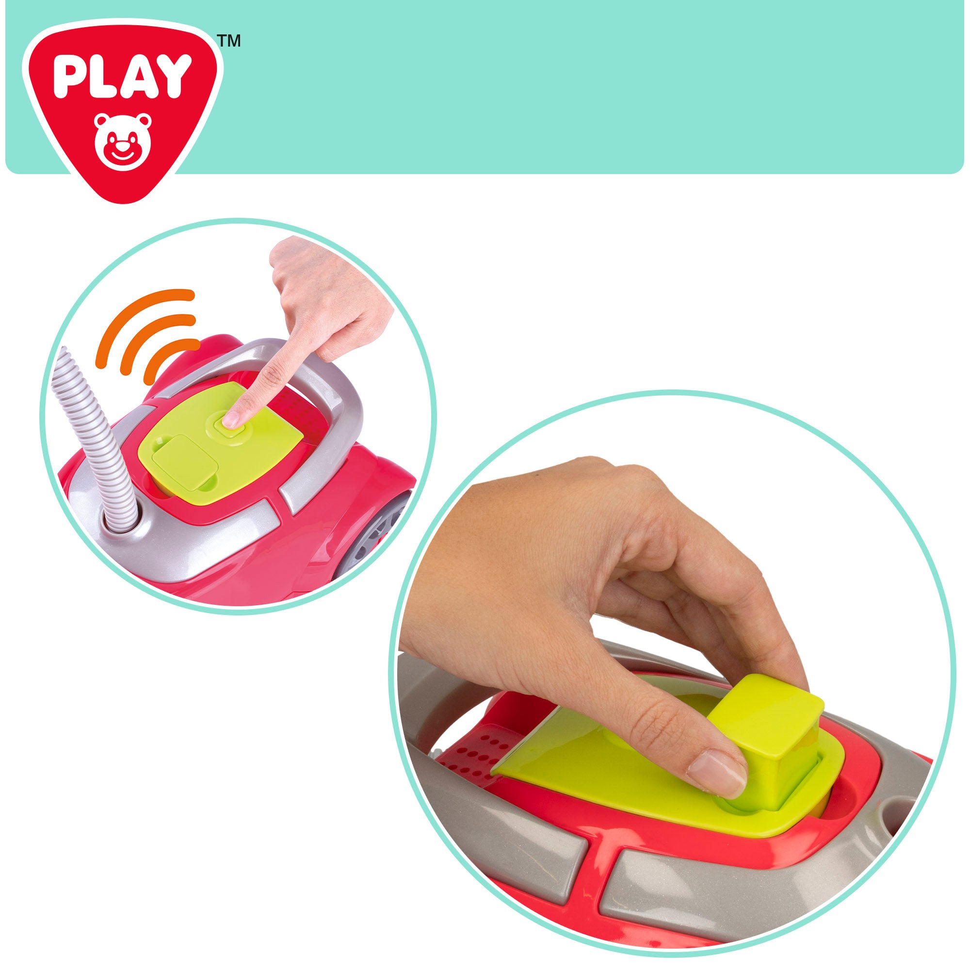 Aspirador de brinquedo elétrico PLAY com som e sucção
