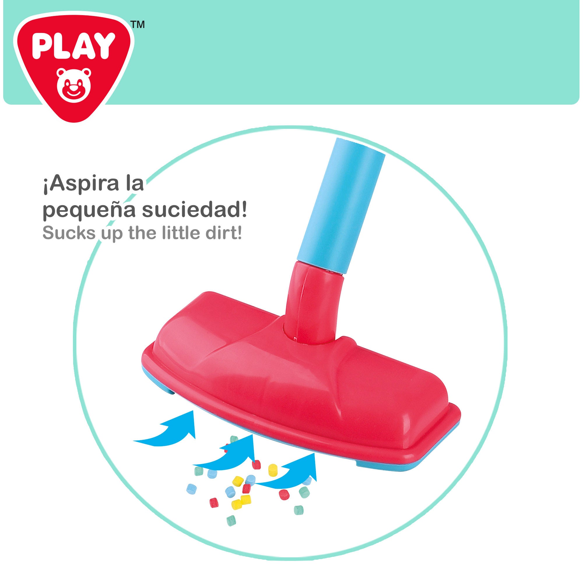 Aspirador de brinquedo elétrico PLAY com som e sucção