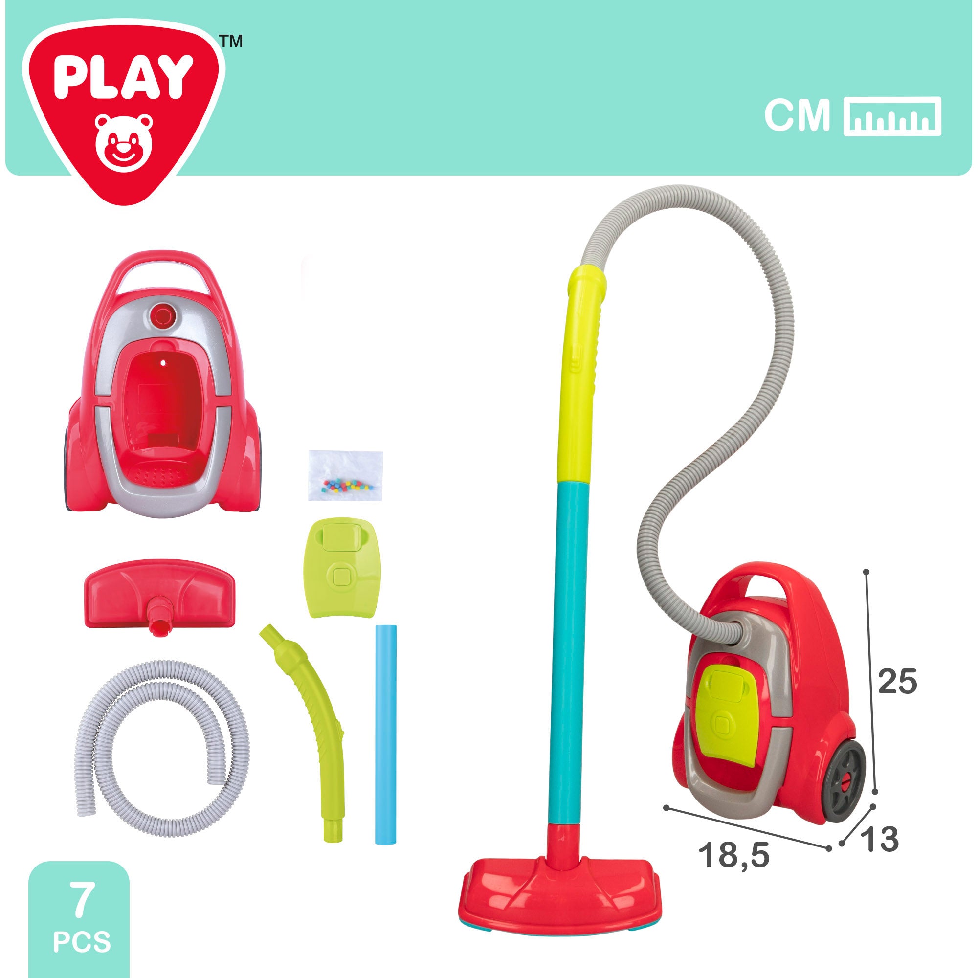 Aspirador de brinquedo elétrico PLAY com som e sucção