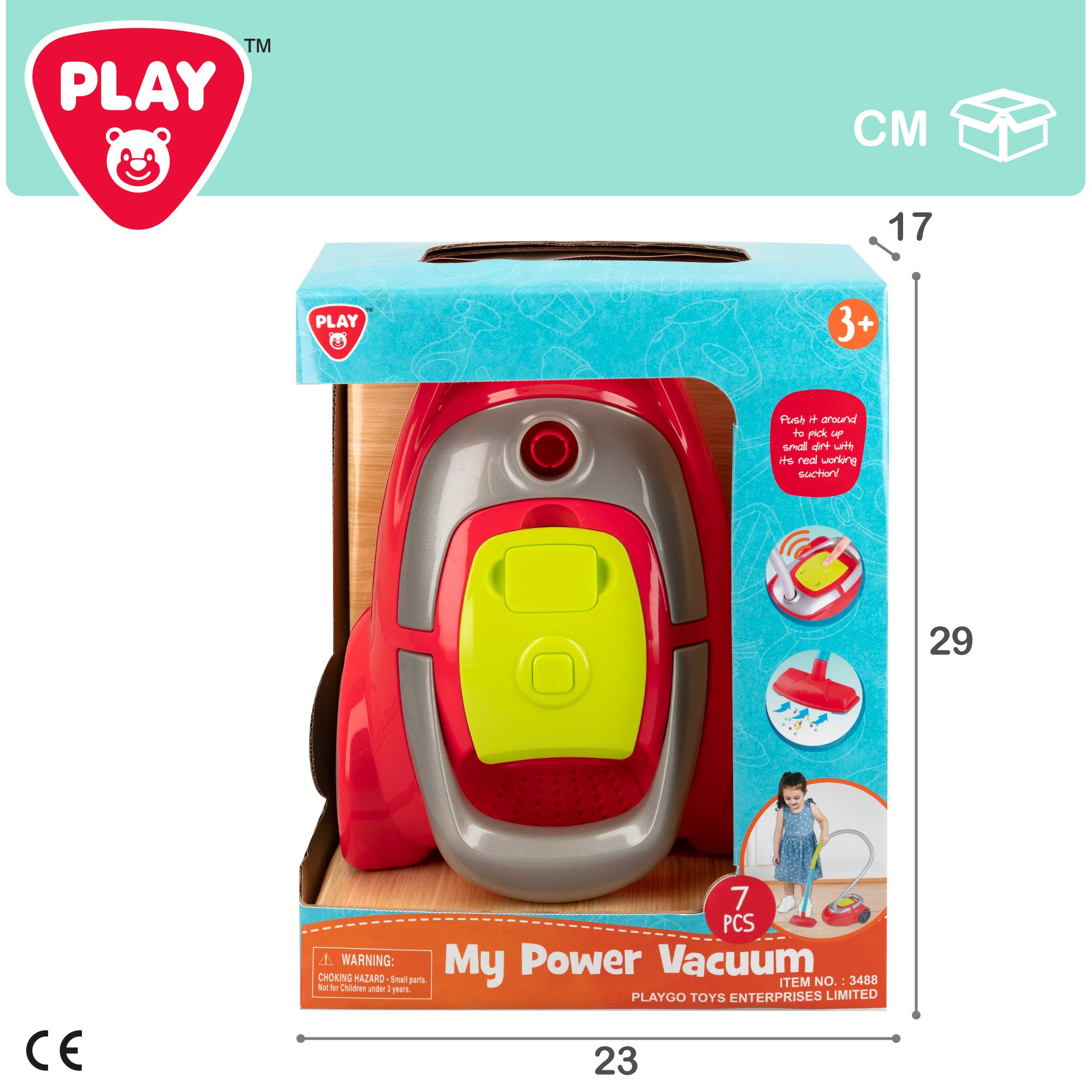 Aspirador de brinquedo elétrico PLAY com som e sucção