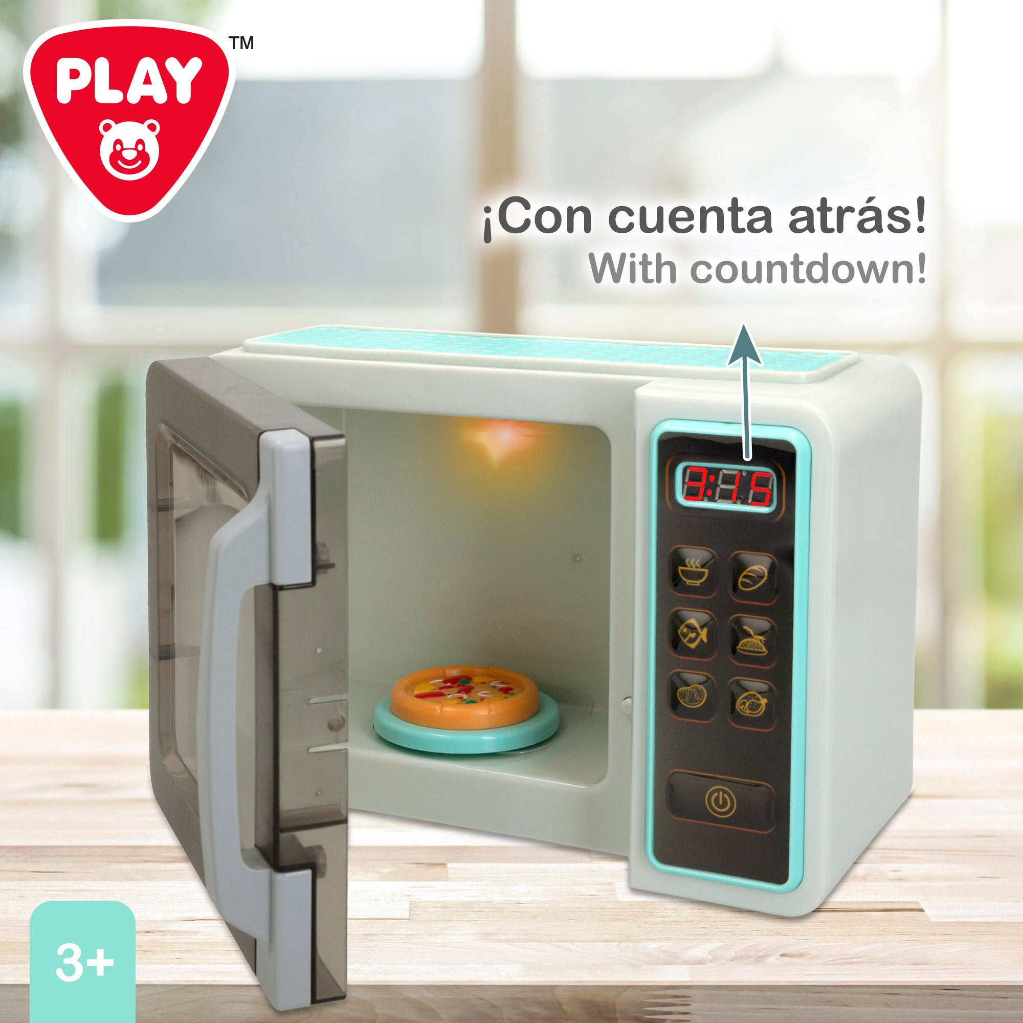 Micro-ondas de brinquedo PLAY com luz e som.