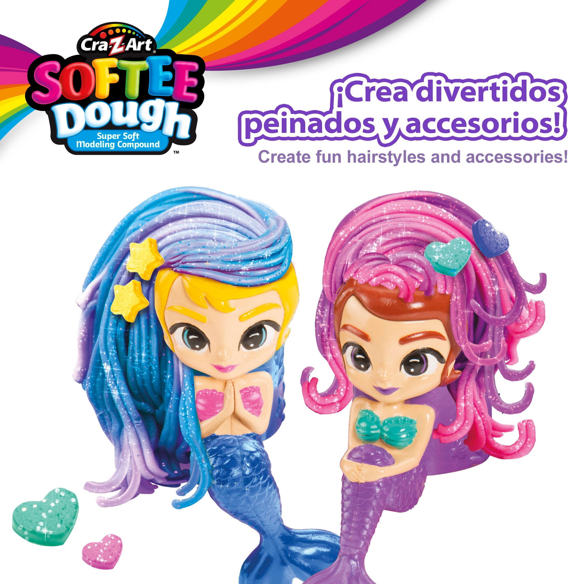 Conjunto de plasticina de modelar Softee Dough Sereia com Glitter
