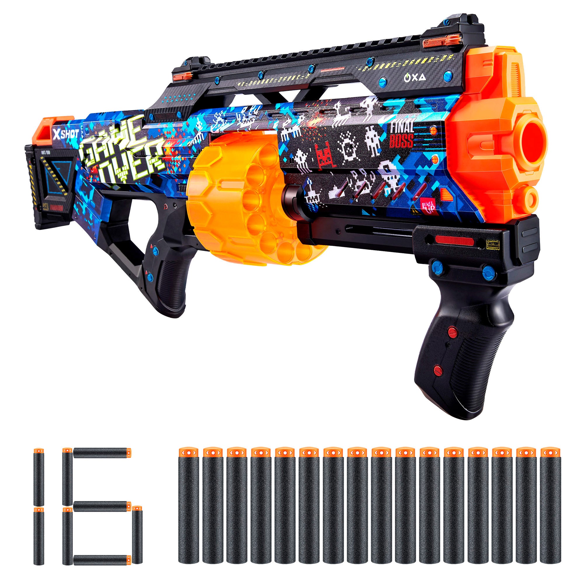 Pistola de brinquedo X-Shot Skins com 16 dardos de espuma