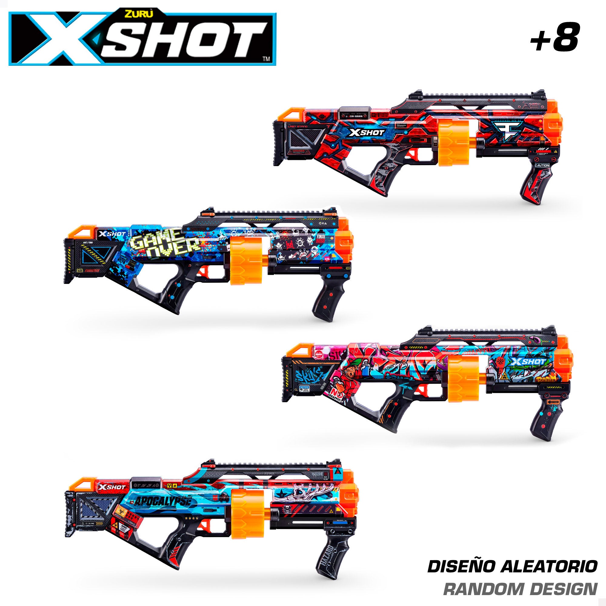 Pistola de brinquedo X-Shot Skins com 16 dardos de espuma