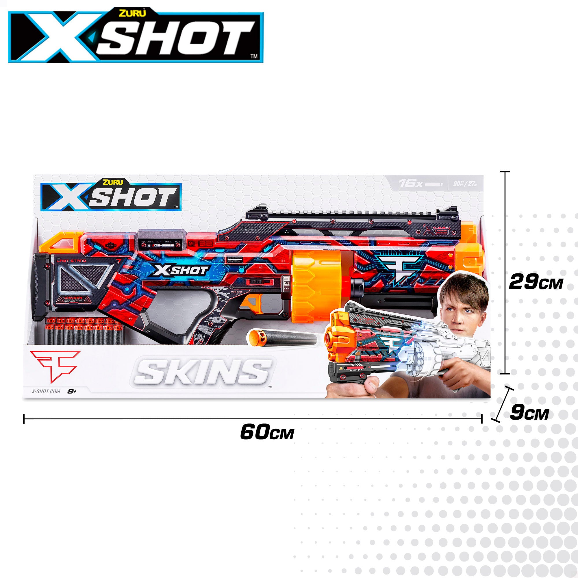 Pistola de brinquedo X-Shot Skins com 16 dardos de espuma