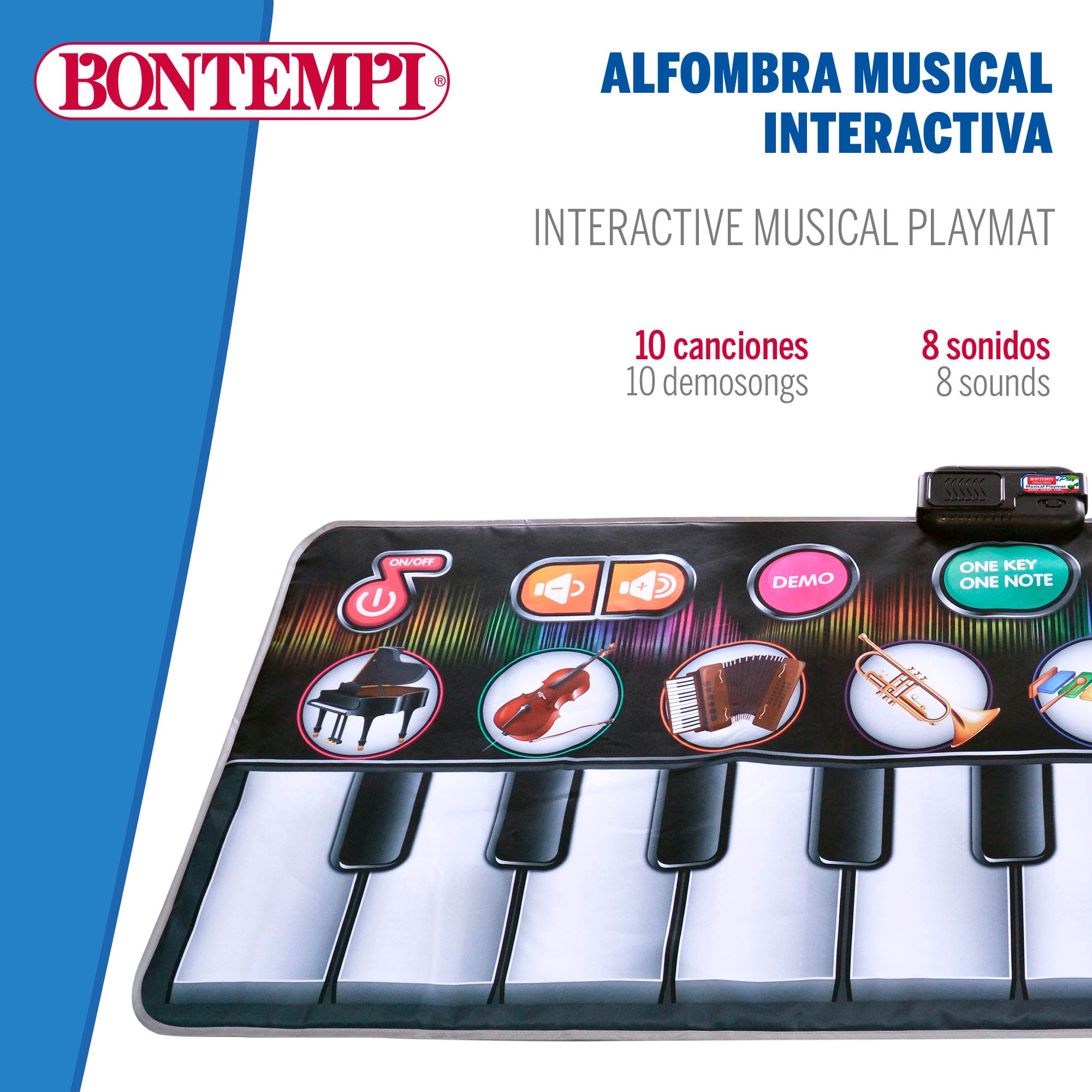 Tapete para teclado musical interativo Bontempi de 10 teclas