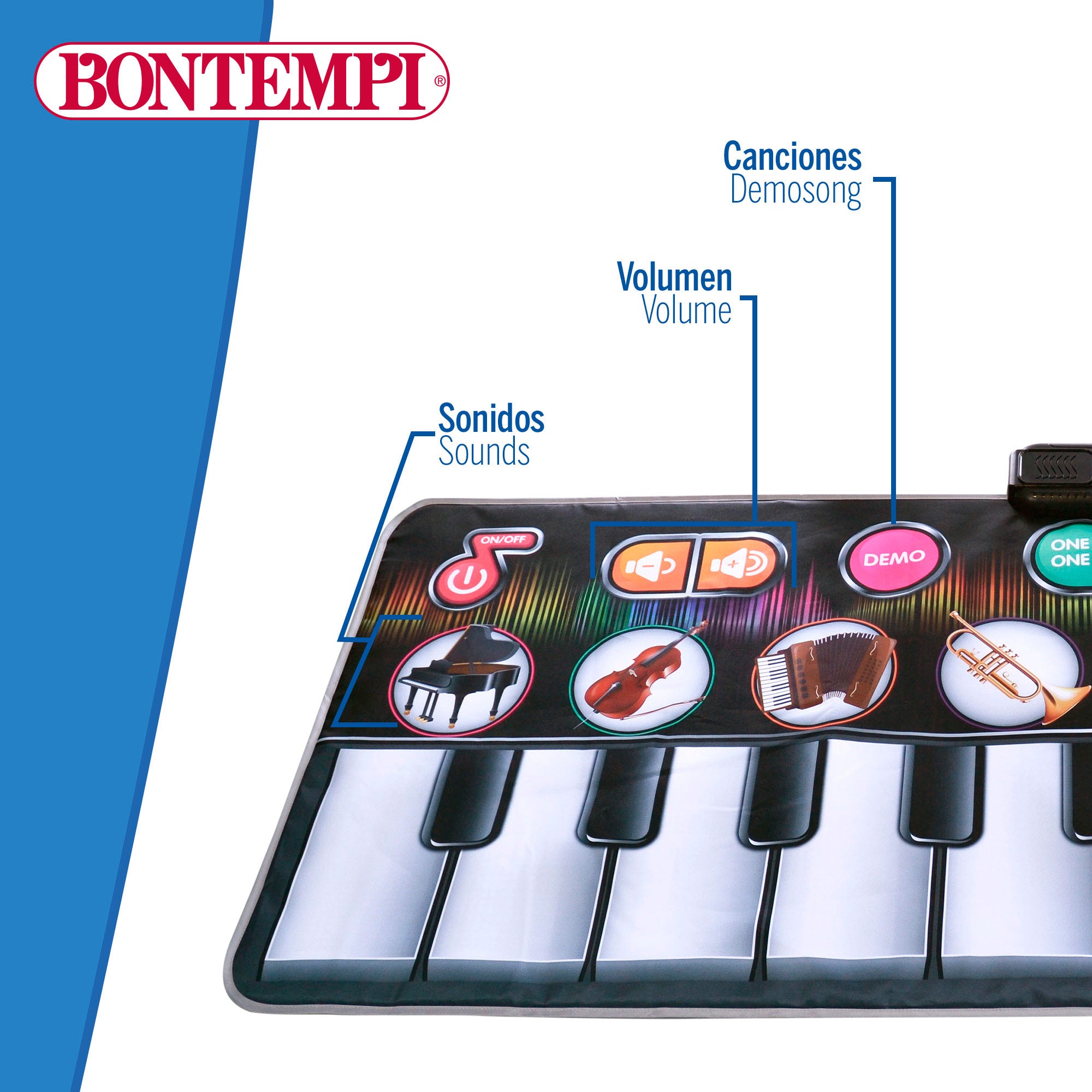 Tapete para teclado musical interativo Bontempi de 10 teclas