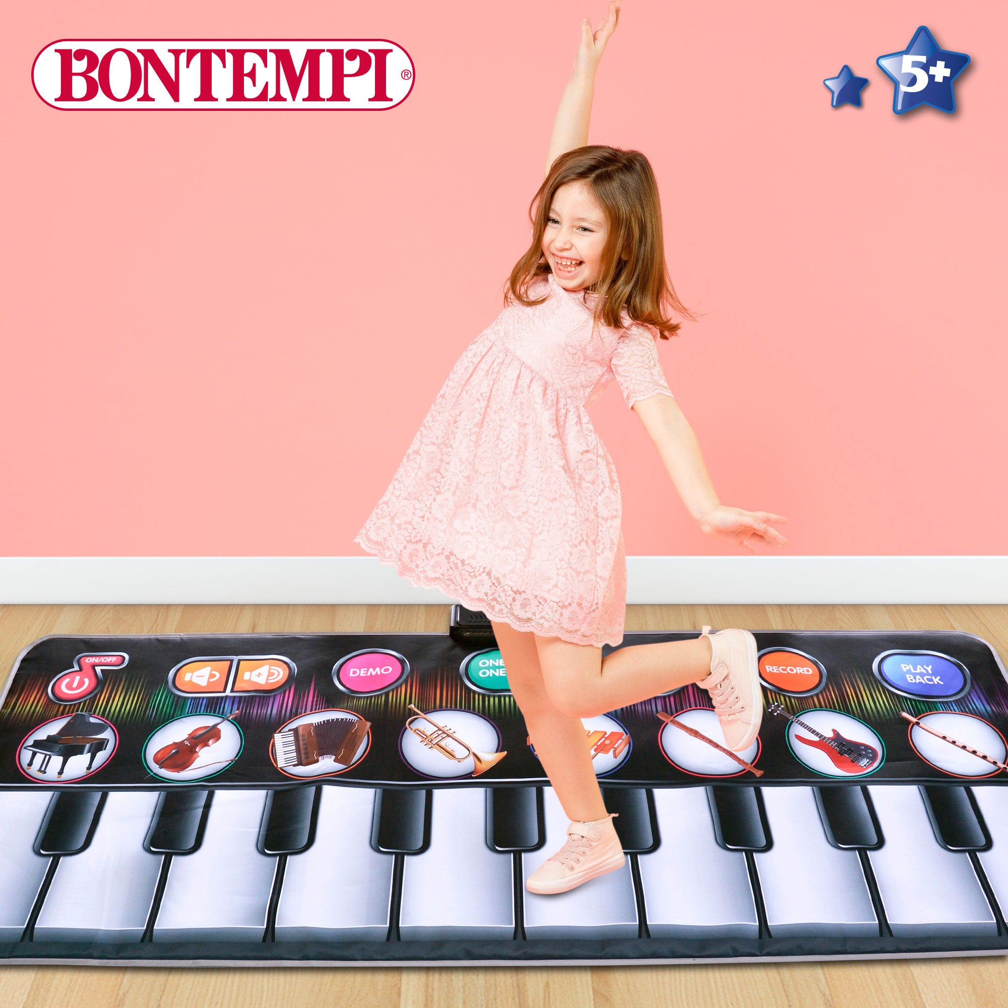 Tapete para teclado musical interativo Bontempi de 10 teclas