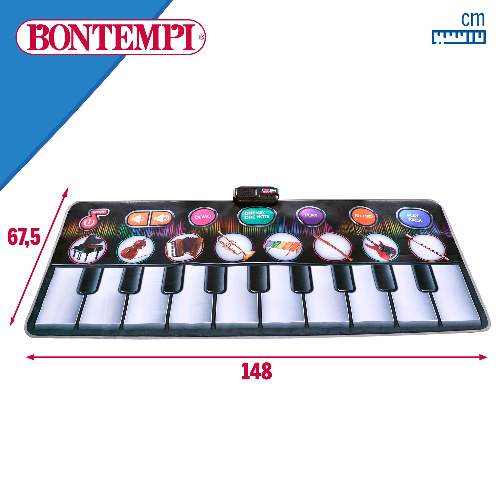 Tapete para teclado musical interativo Bontempi de 10 teclas