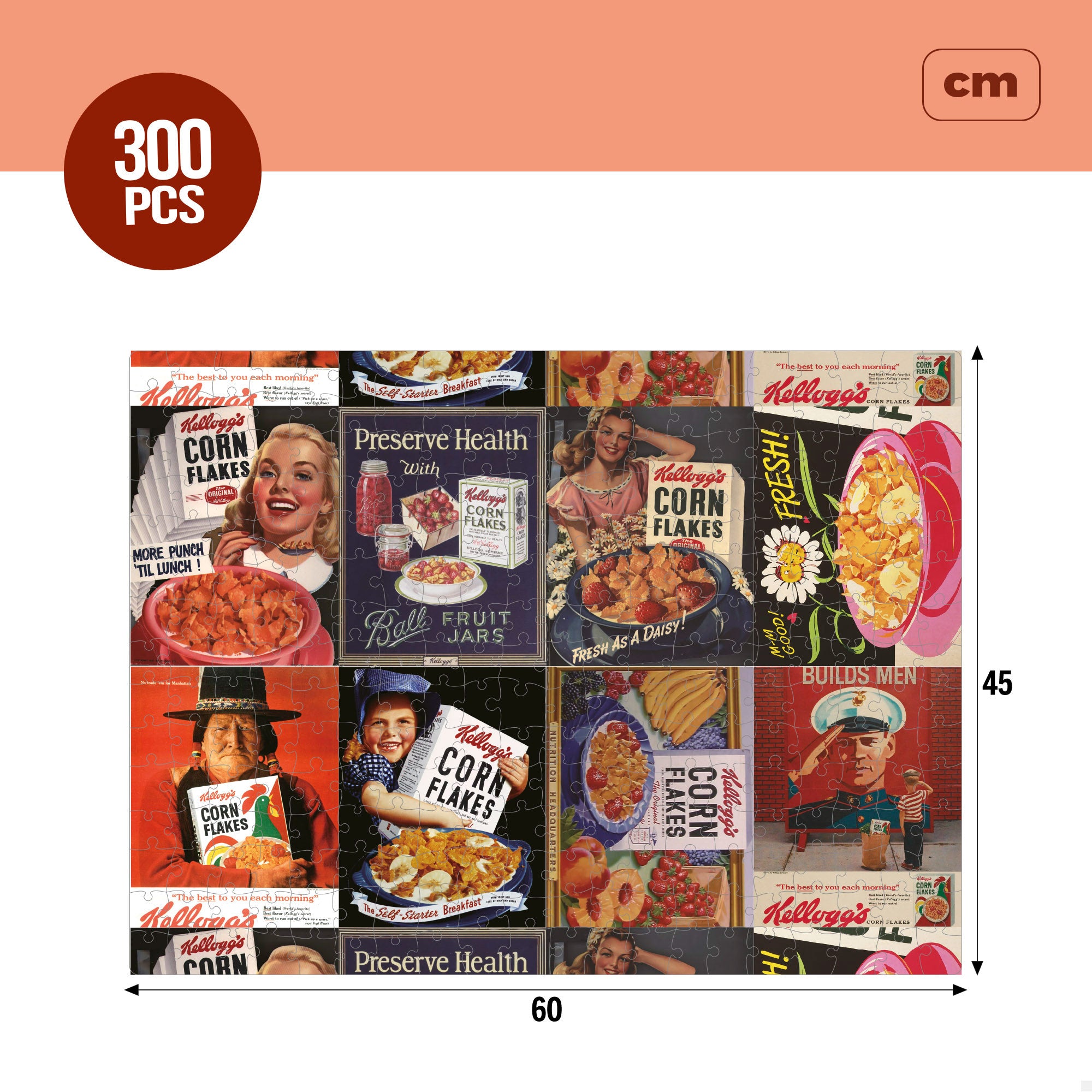 Puzzle infantil Kellogg's Corn Flakes, 300 peças, CB Toys