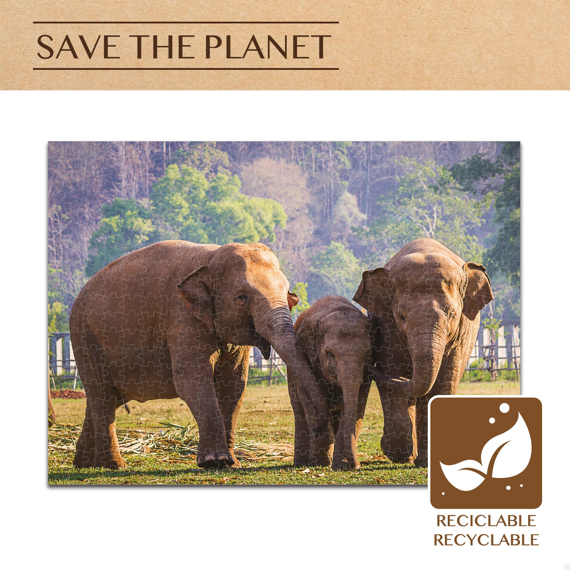 Puzzle infantil elefante, 500 peças, CB Toys