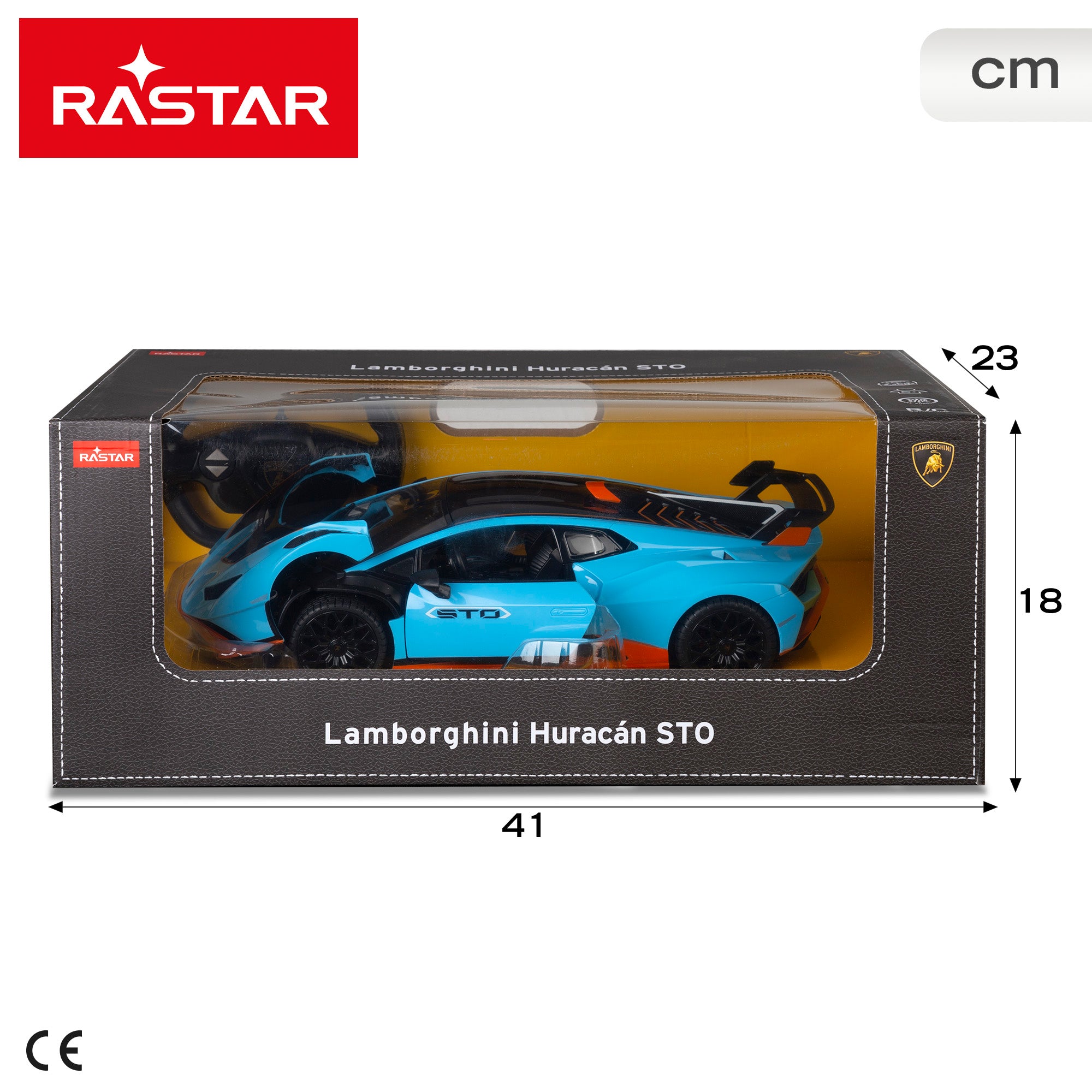 Carro telecomandado RASTAR Lamborghini Huracán STO com luzes 1:14