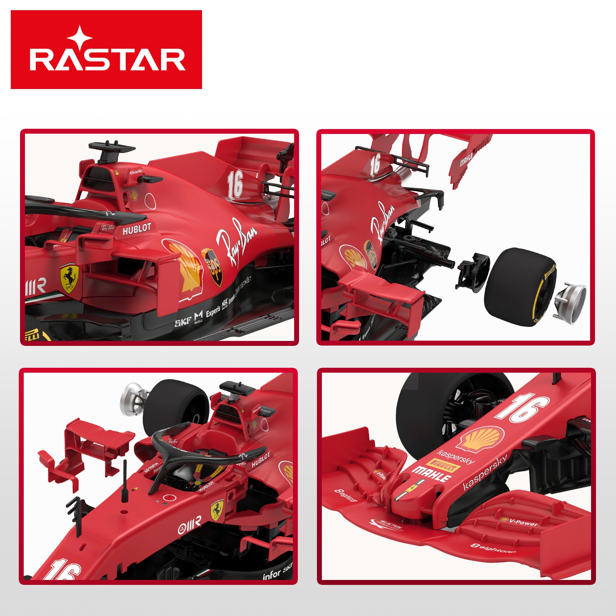 RASTAR RC car para montar F1 2021 Ferrari SF1000 1:16