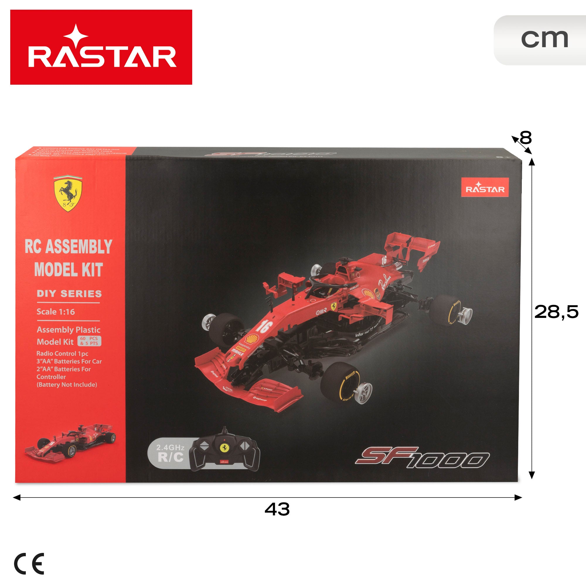RASTAR RC car para montar F1 2021 Ferrari SF1000 1:16