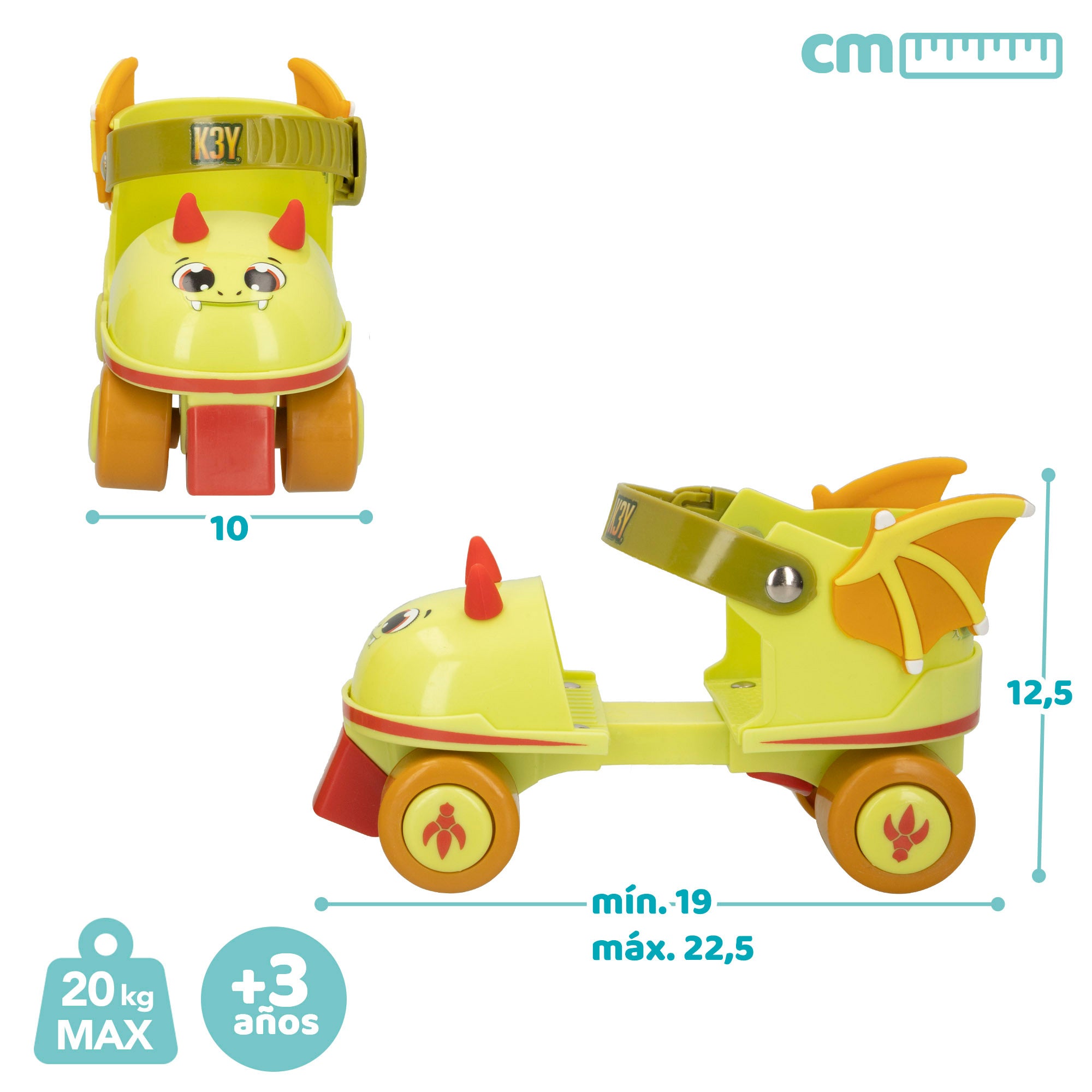 Kit de patins de dragão de 4 rodas K3YRIDERS, tamanho 24-30