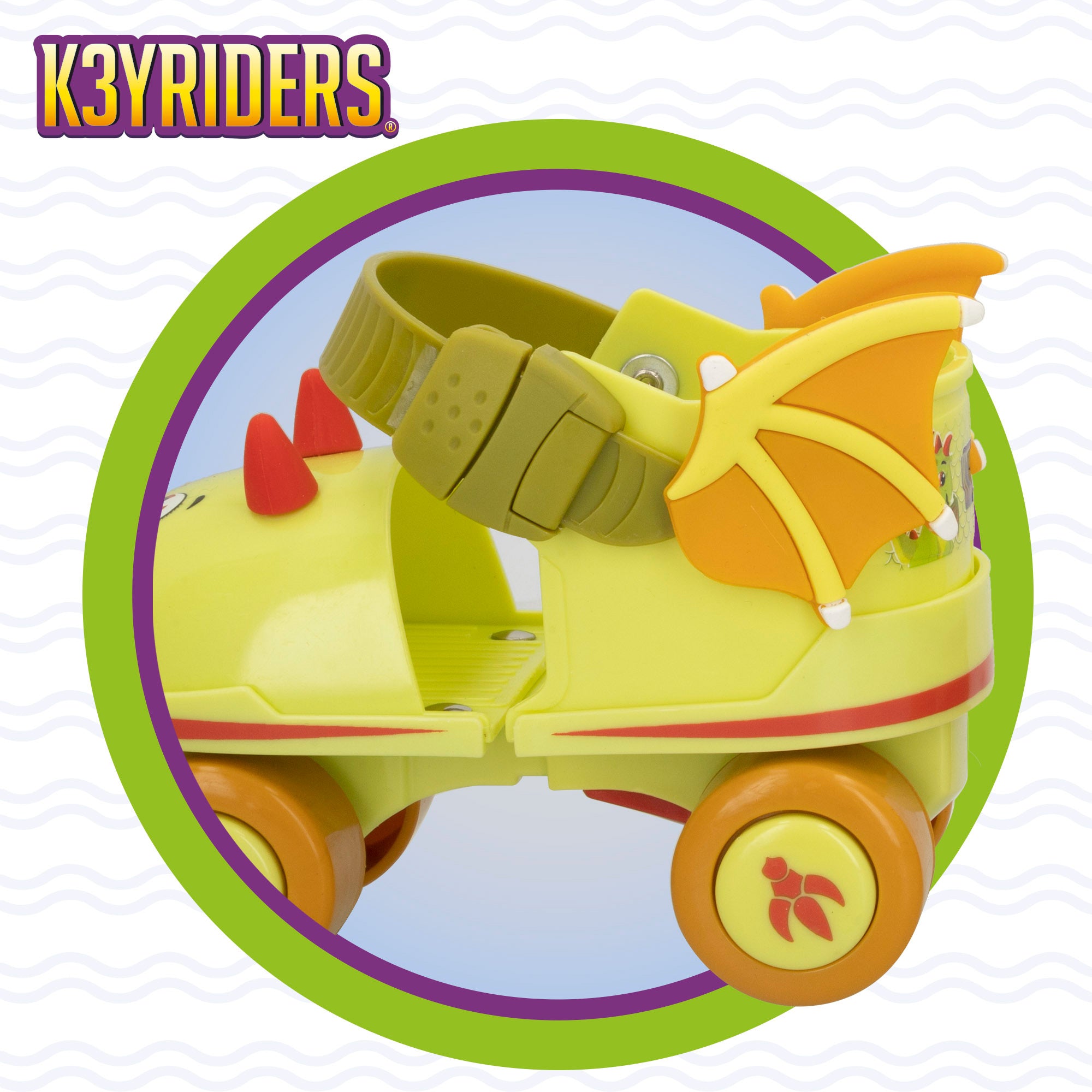 Kit de patins de dragão de 4 rodas K3YRIDERS, tamanho 24-30