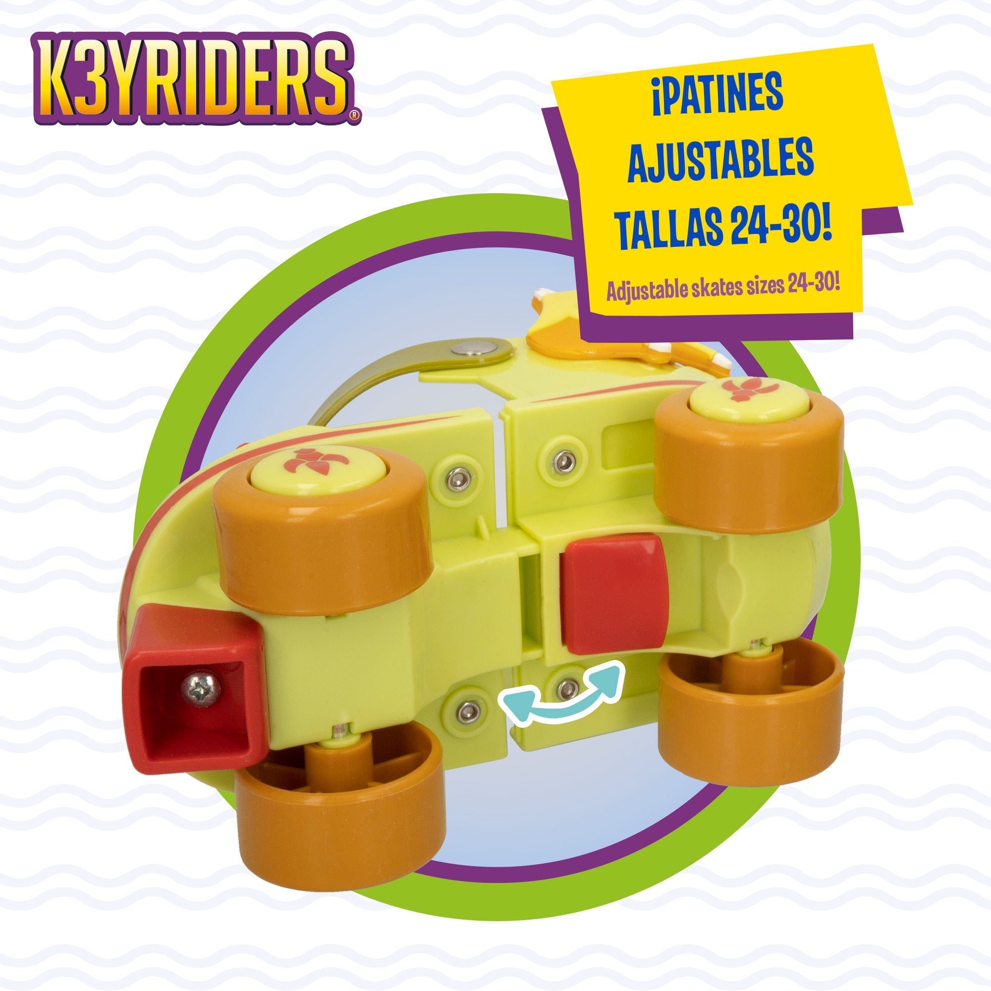 Kit de patins de 4 rodas e capacete K3YRIDERS Dragon, tamanhos 24 a 30