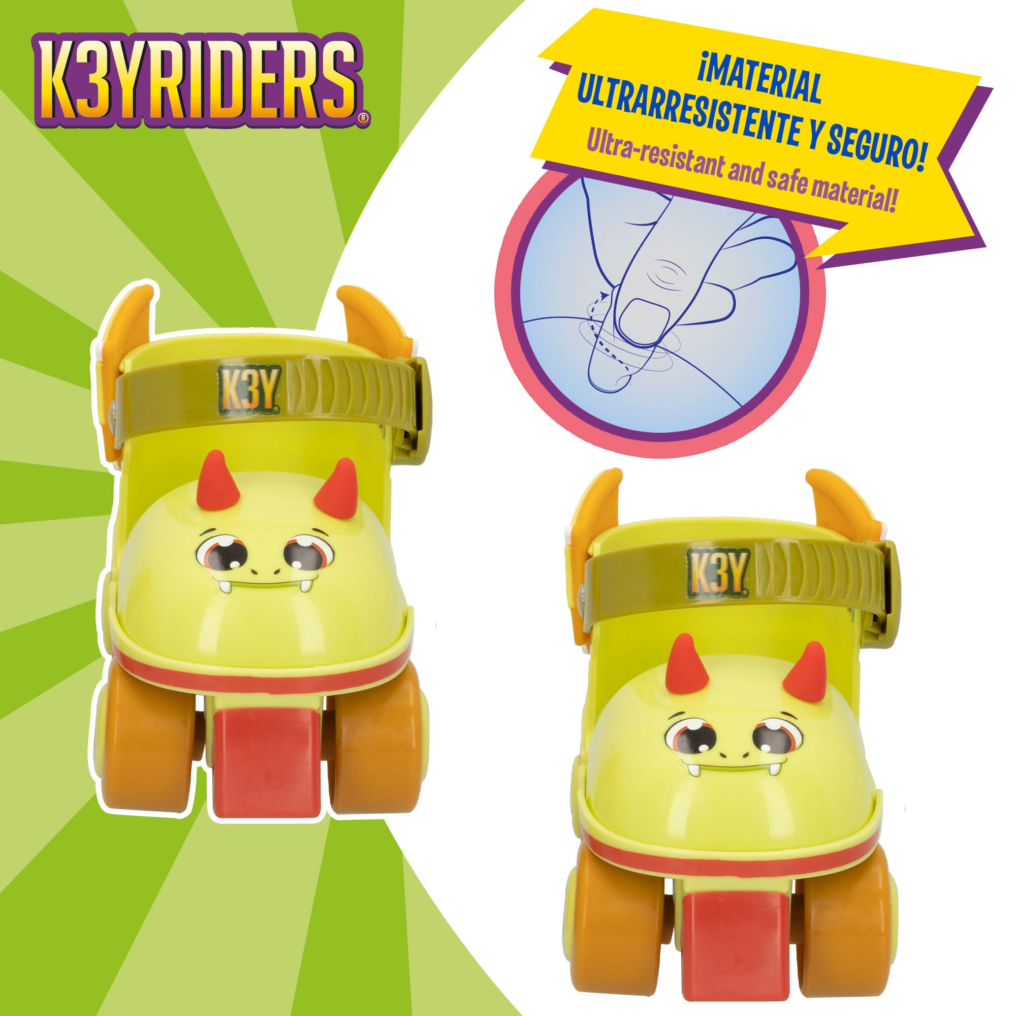 Kit de patins de 4 rodas e capacete K3YRIDERS Dragon, tamanhos 24 a 30