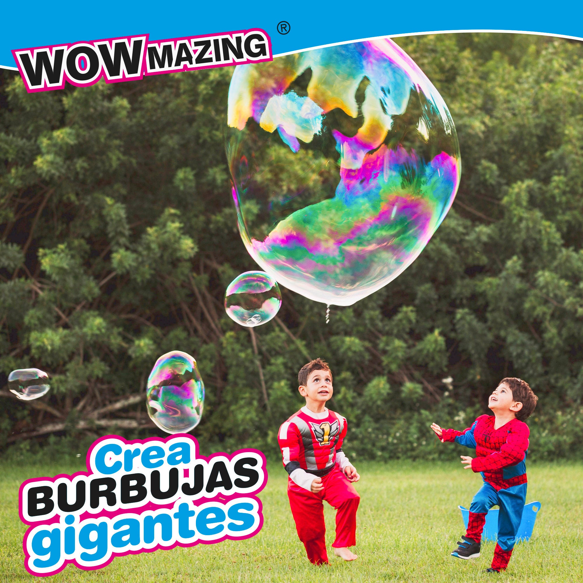 WOWmazing Pack com 3 saquetas de sabão concentrado para fazer bolhas.