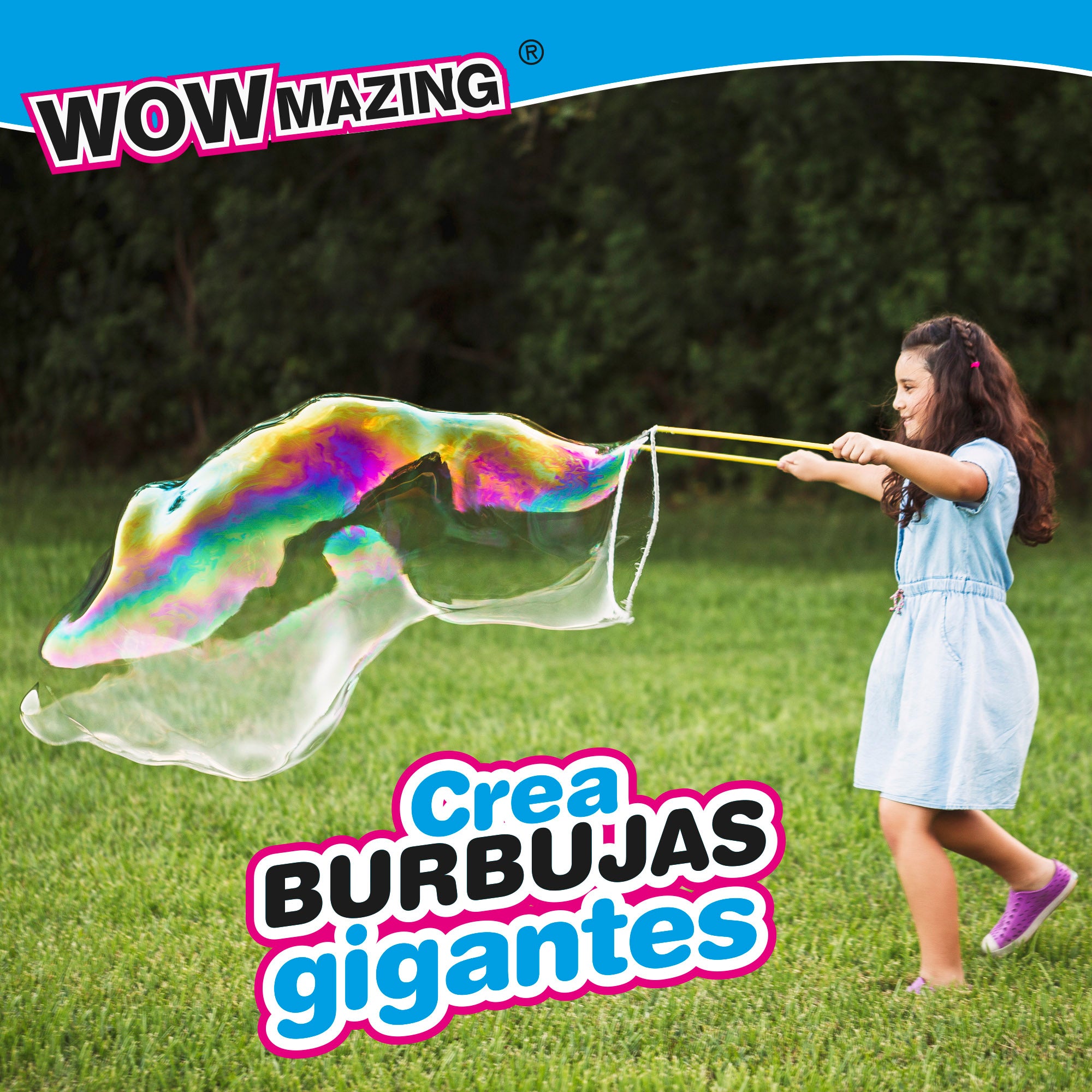 Kit de Bolhas de Sabão Gigantes WOWmazing com 1 saqueta de detergente da roupa