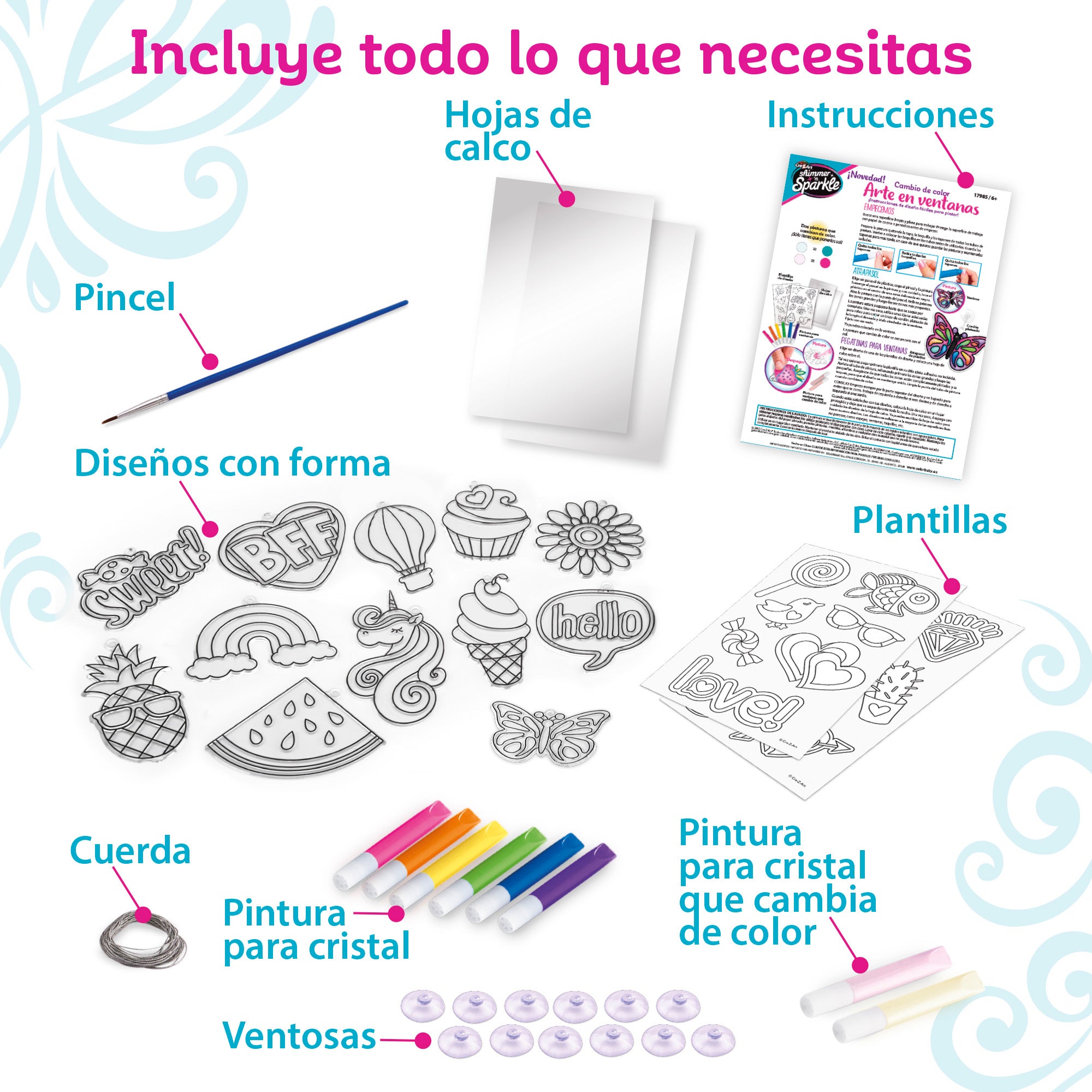 Autocolantes para janelas e enfeites para janelas Shimmer 'n Sparkle que mudam de cor