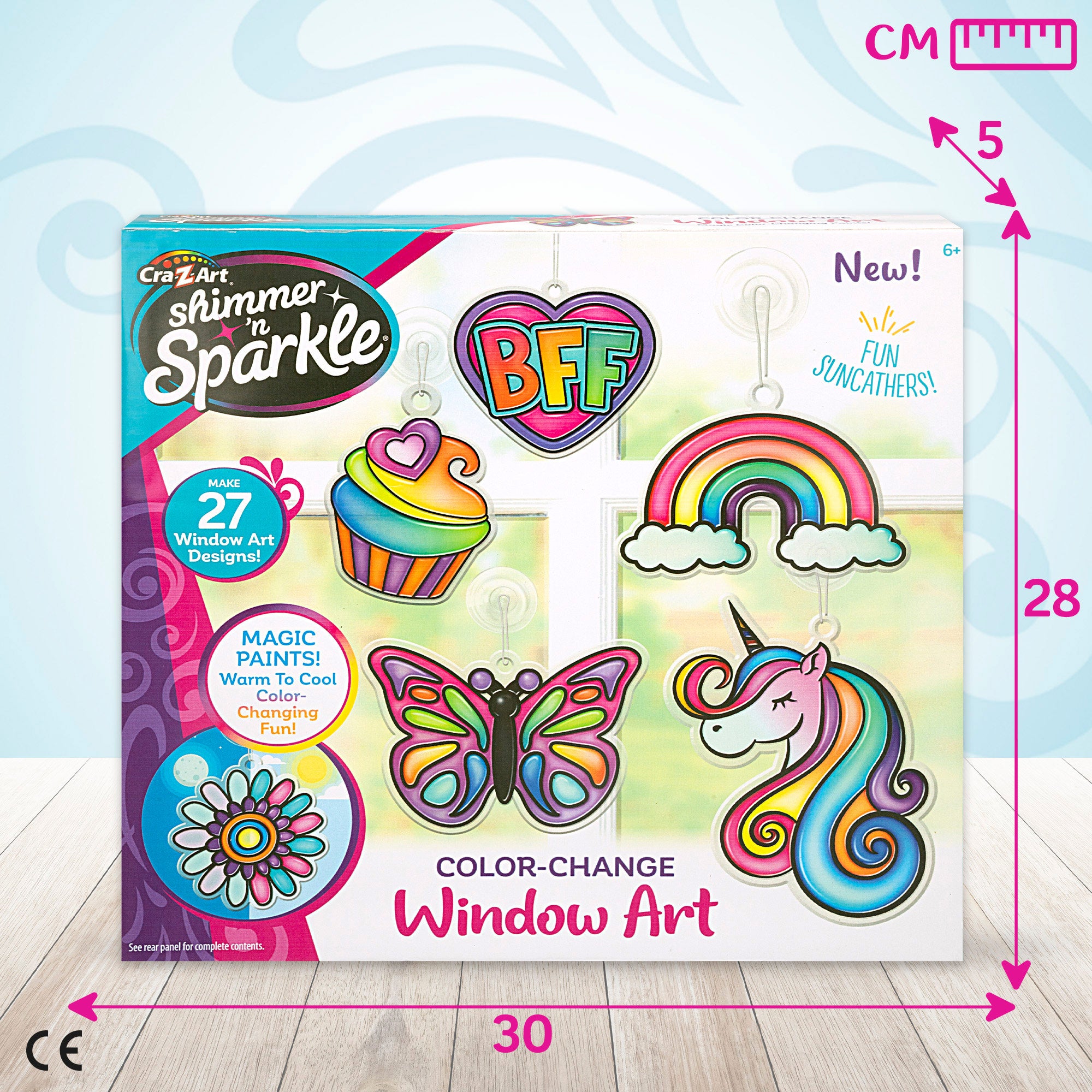 Autocolantes para janelas e enfeites para janelas Shimmer 'n Sparkle que mudam de cor