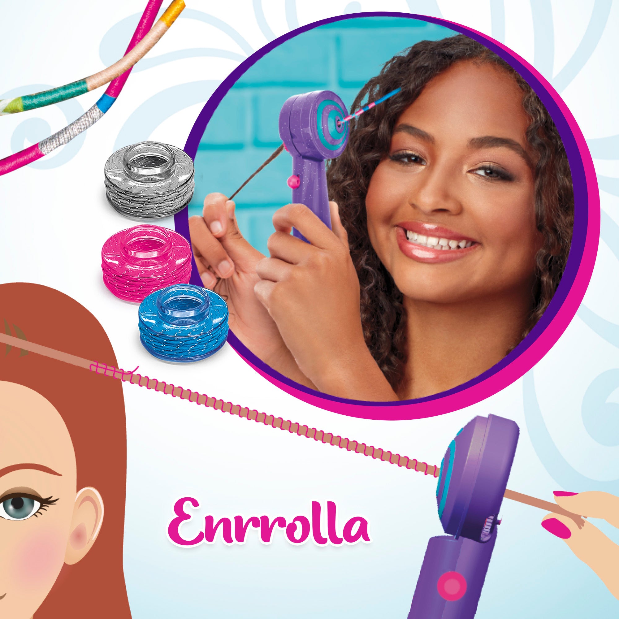 Conjunto de cabeleireiro infantil 3 em 1 Shimmer 'n Sparkle