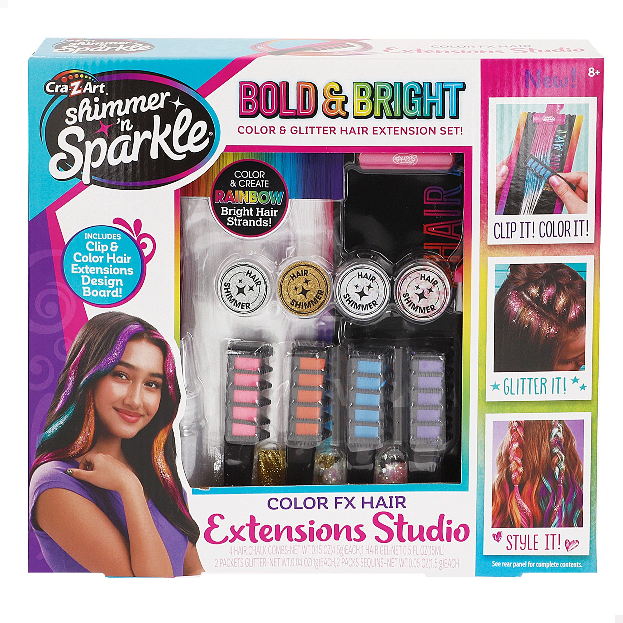 Conjunto de extensões coloridas Shimmer 'n Sparkle