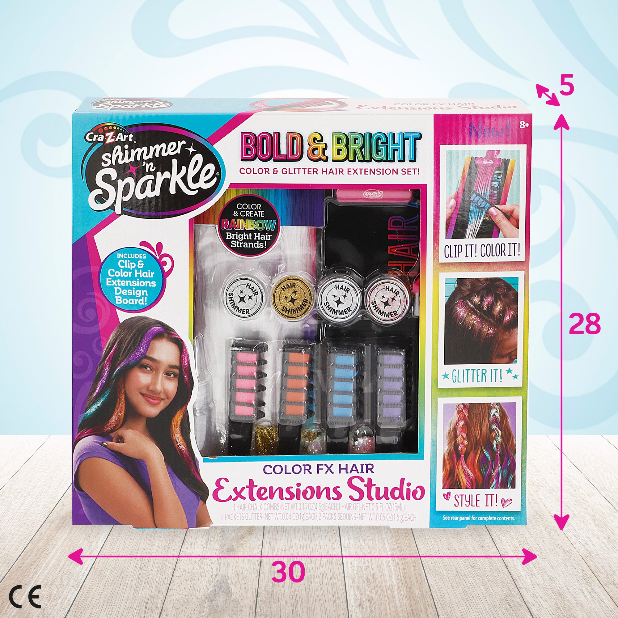 Conjunto de extensões coloridas Shimmer 'n Sparkle