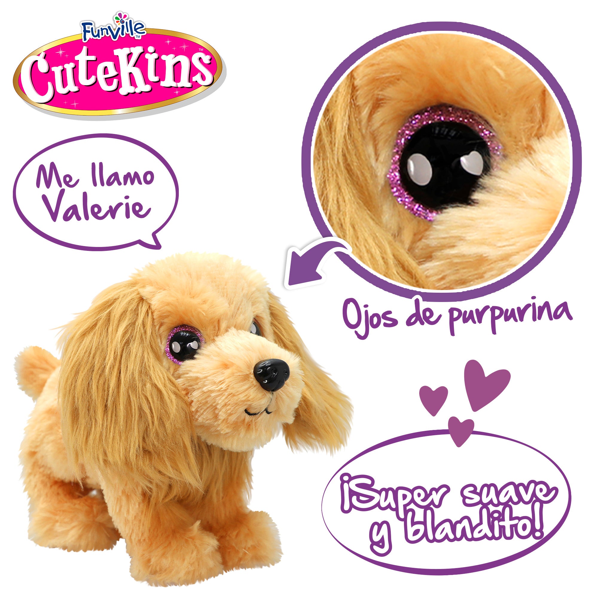 Cão de peluche Cutekins com bolsa de transporte