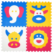 Tapete de puzzle com animais bebés, 4 peças, espuma de borracha, C'Baby