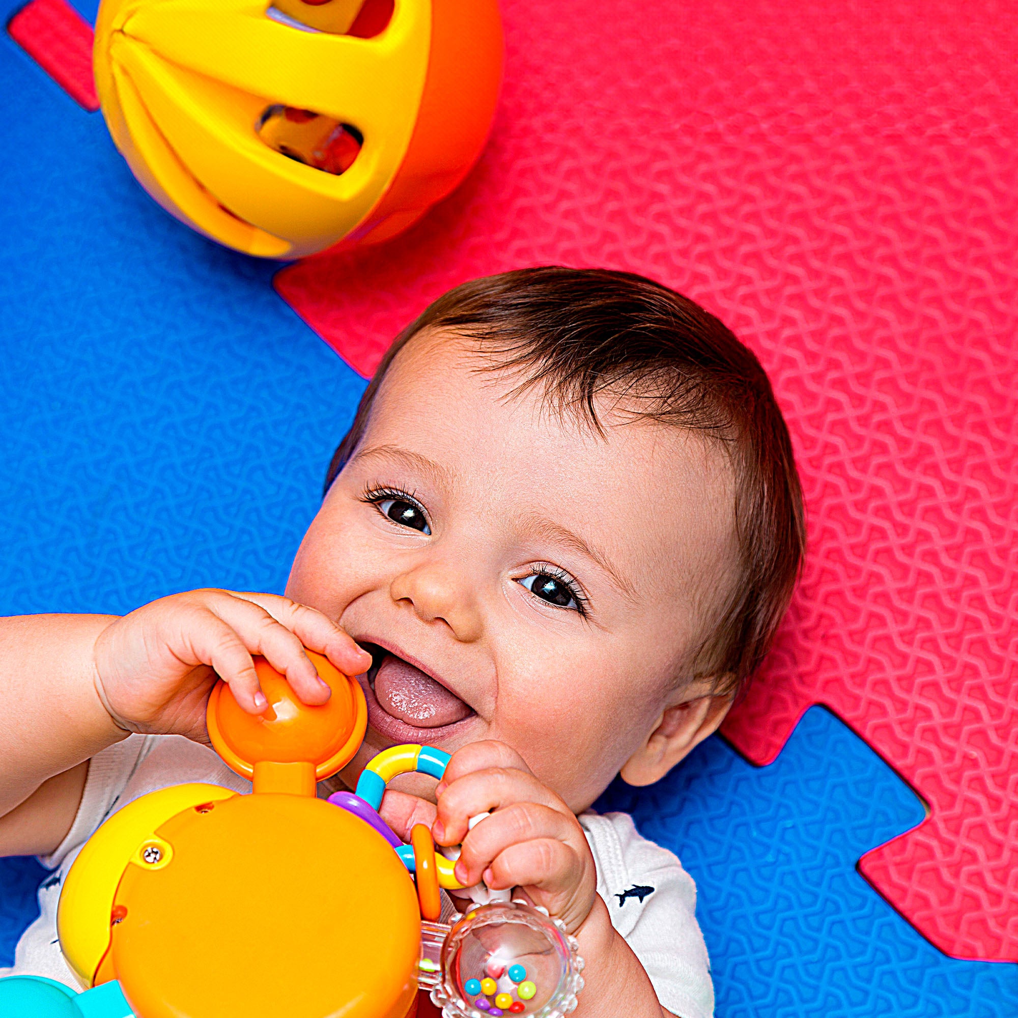 Tapete de puzzle com animais bebés, 4 peças, espuma de borracha, C'Baby